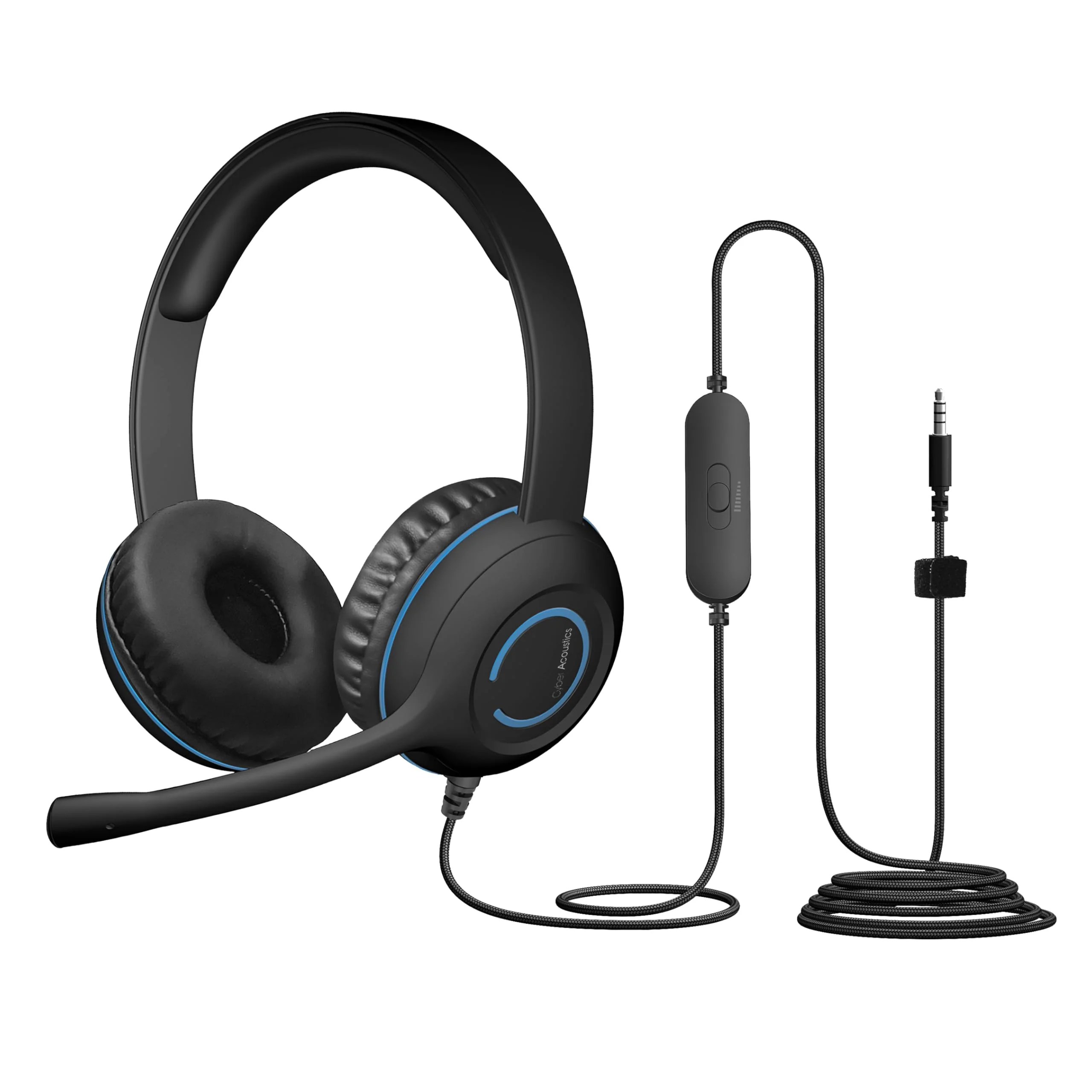 Cyber Acoustics 3.5mm Stereo Headset (AC-5002) – Durable, Crisp, and Clear Communication in Classrooms and at Home 1 pack without adapter