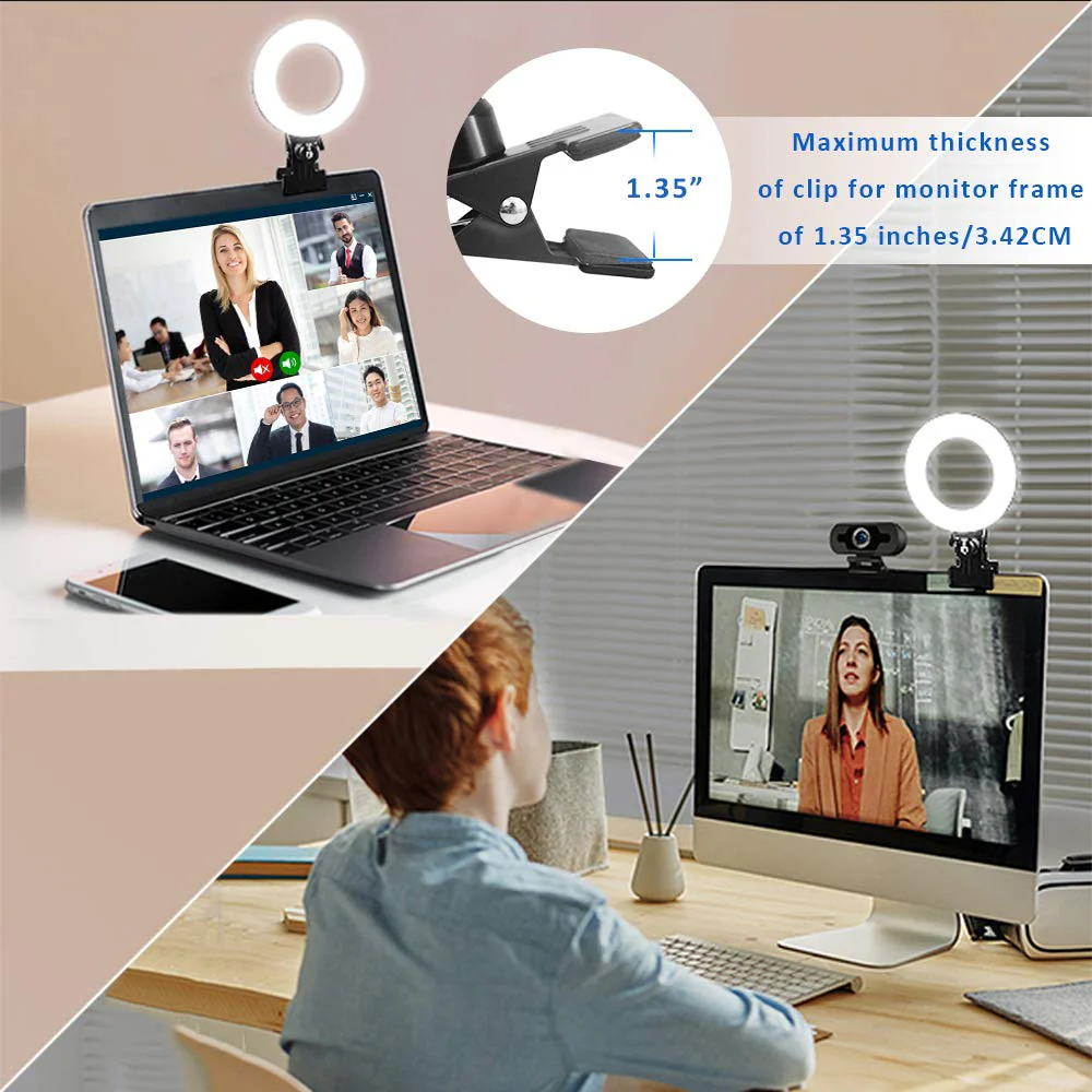 Cyezcor Video Conference Lighting Kit, Light for Monitor Clip On,for Remote Working, Distance Learning,Zoom Call Lighting, Self Broadcasting and Live Streaming, Computer Laptop Video Conferencing - Image 4
