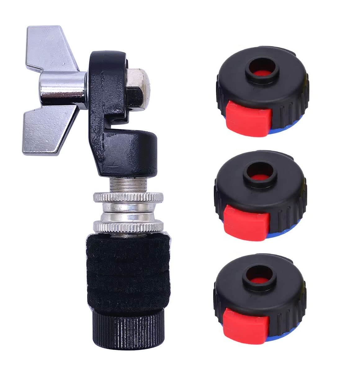 Cymbal Quick Release Nut & Hi Hat Clutch for Cymbal Jazz Drum Parts Accessories 4 Packs (Black) Black