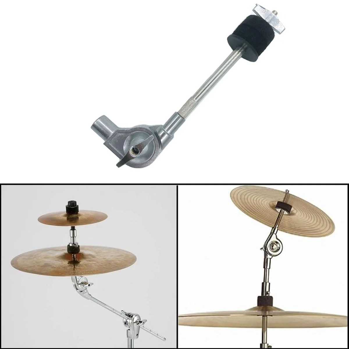 Cymbal Stacker Attachment, Adjustable Cymbal Stacker Mount Cymbal Stacker Arm Cymbal Boom Arm Holder Attachment for Cymbal Stand Drum Kit Accessory - Image 4