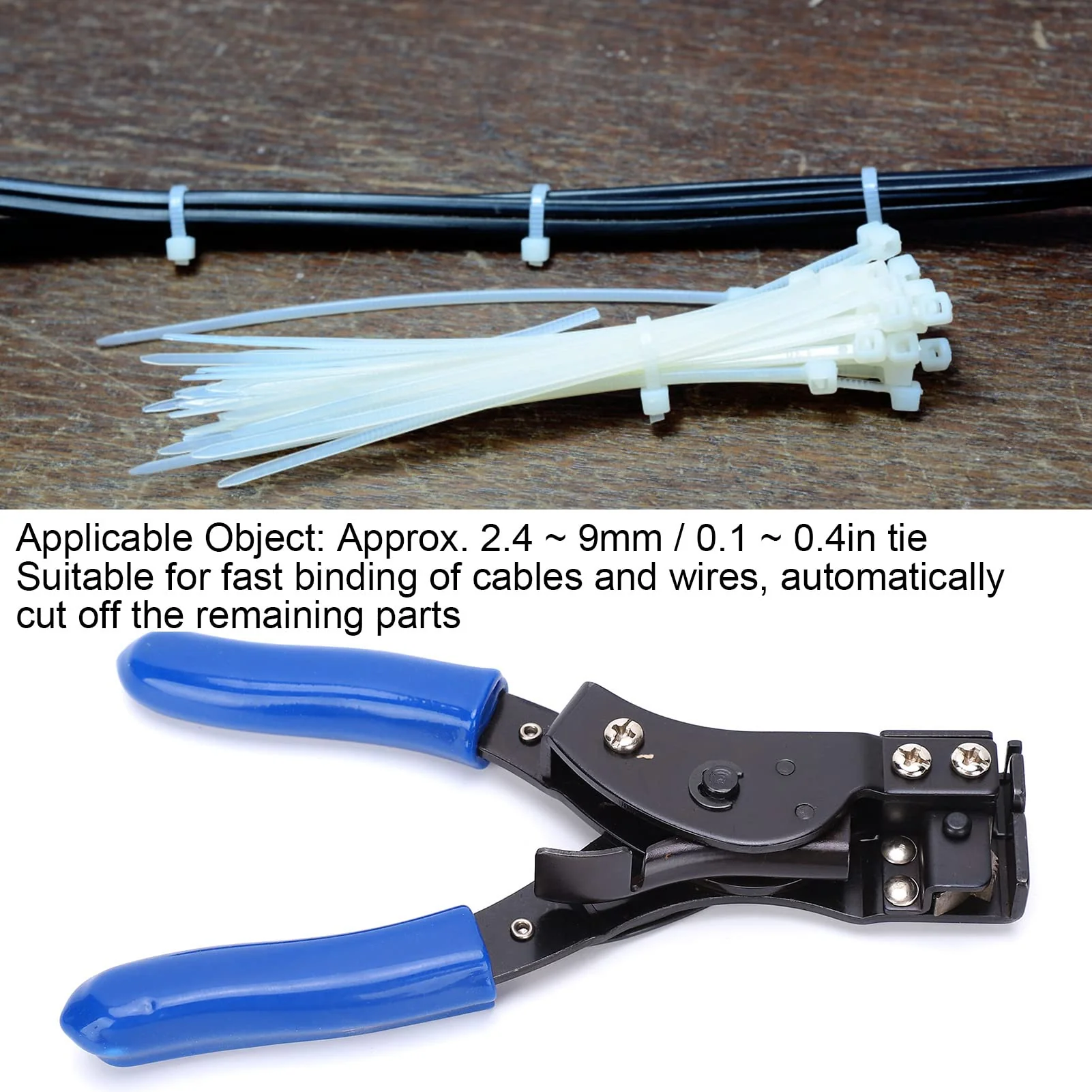 CYSFETENA HT-2081 Carbon Steel Cable Tie Pliers, Stainless Steel Cable Tie Pliers with Ergonomic Handle, 2-in-1 Cable Tie and Cutting Tool for 2.4-9 mm Cable Ties - Image 5