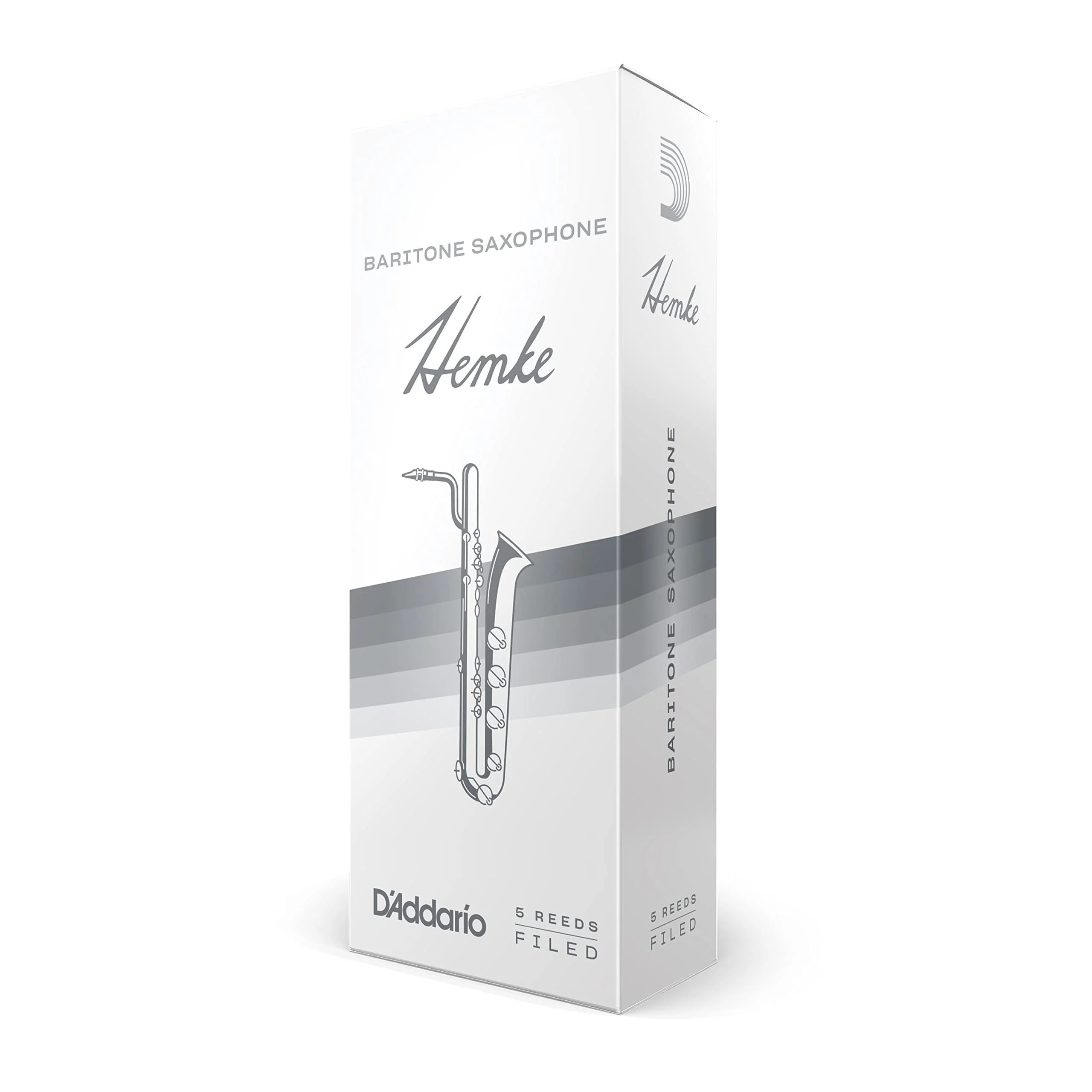 D’Addario Woodwinds Hemke Baritone Sax Reeds, Strength 2.0, 5-pack (RHKP5BSX200)