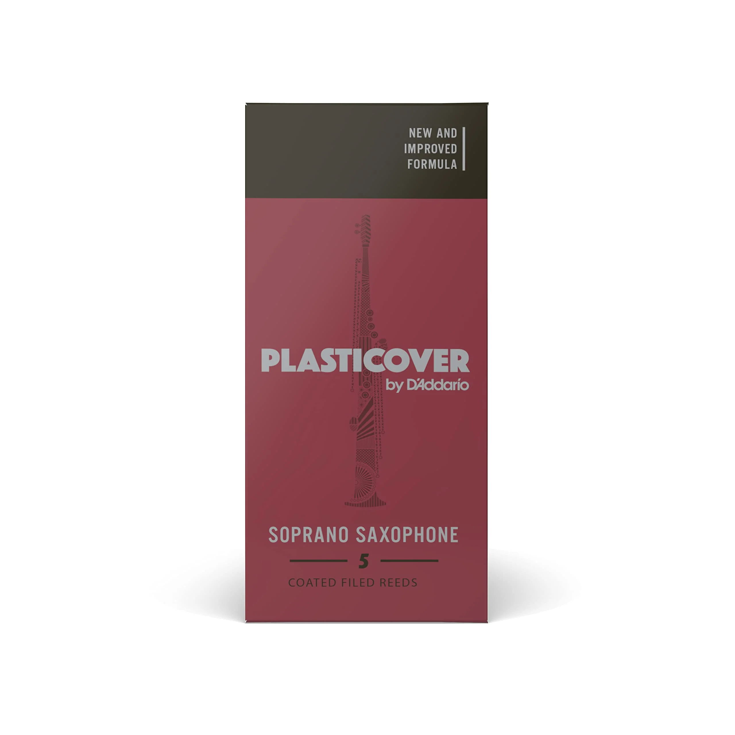 D’Addario Woodwinds Plasticover Soprano Sax Reeds, Strength 2.0, 5-pack - Image 2