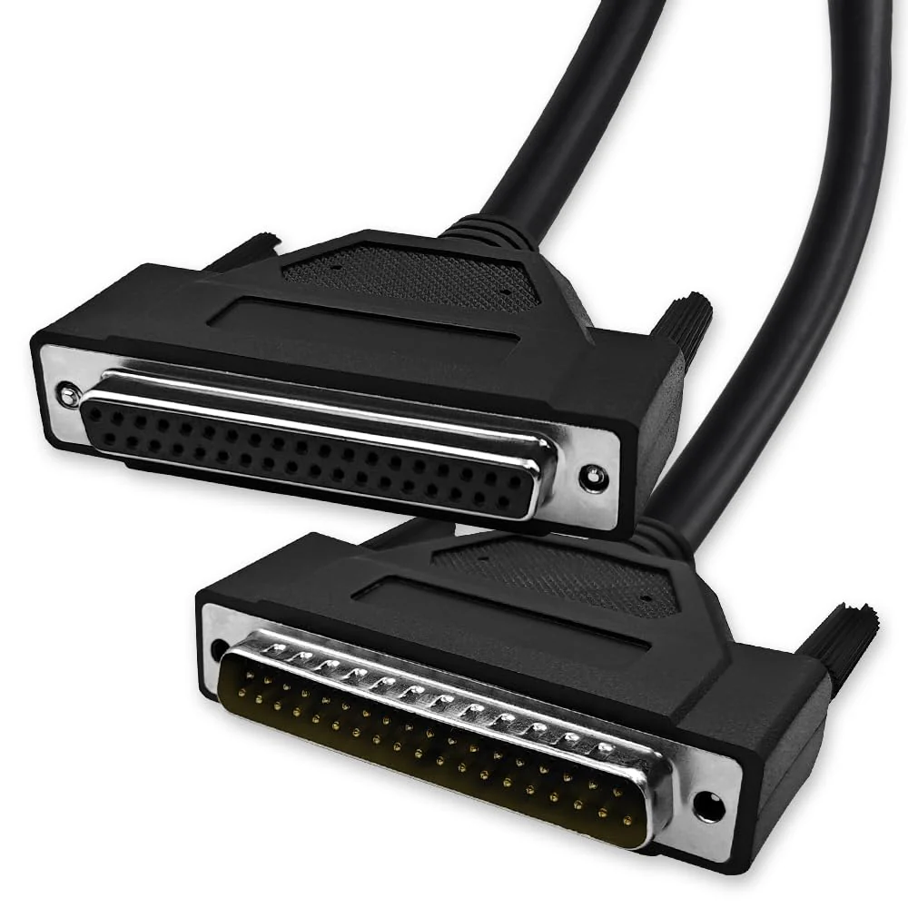 D-Sub 37 Pin Cable Shielded, DB37 Male to Female Cable 5FT, 37Pin DB37 Extension Cable- Black 5'