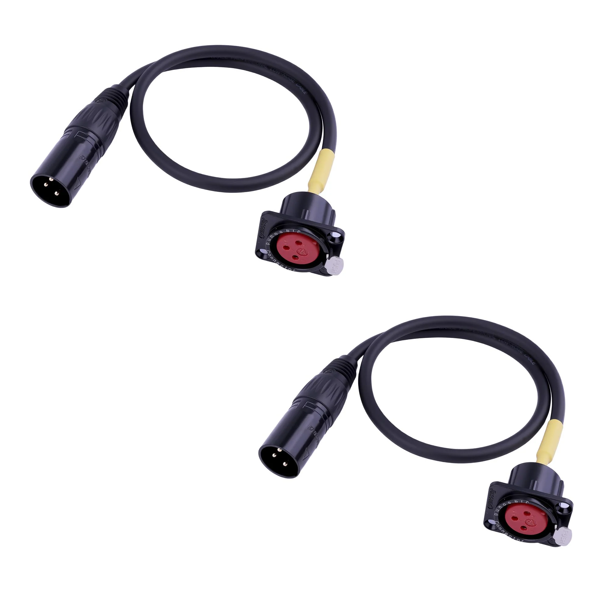 D-Type Panel Mount to Male/Female Connector Cable Ultra Flexible 3pin Microphone Cable Ideal for Audio and Video Equipment |50cm 20inch 2Pcs (D-XLR Female to XLR Male_2Pcs) D-XLR Female to XLR Male_2Pcs