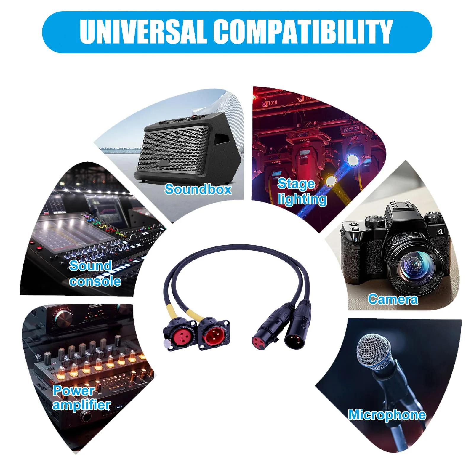 D-Type Panel Mount to Male/Female Connector Cable Ultra Flexible 3pin Microphone Cable Ideal for Audio and Video Equipment |50cm 20inch 2Pcs (D-XLR Female to XLR Male_2Pcs) D-XLR Female to XLR Male_2Pcs - Image 5