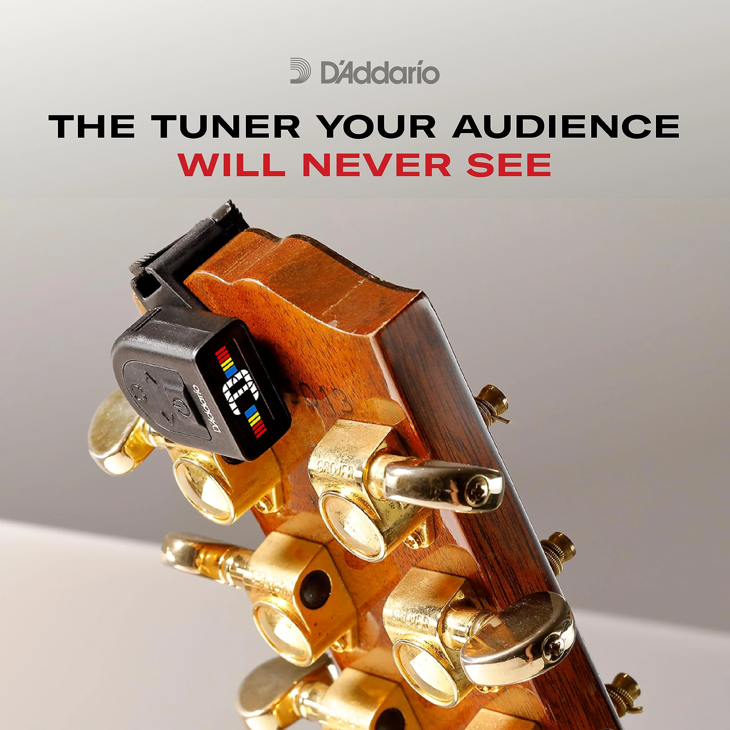 D'Addario Accessories Guitar Tuner - Micro Headstock Tuner - Tuner for Acoustic Guitar, Electric Guitar, Bass Guitar, Mandolin, Banjo, Ukelele - Compact & Discrete - Clip On - 1 Pack Single Pack Clip-On - Image 3