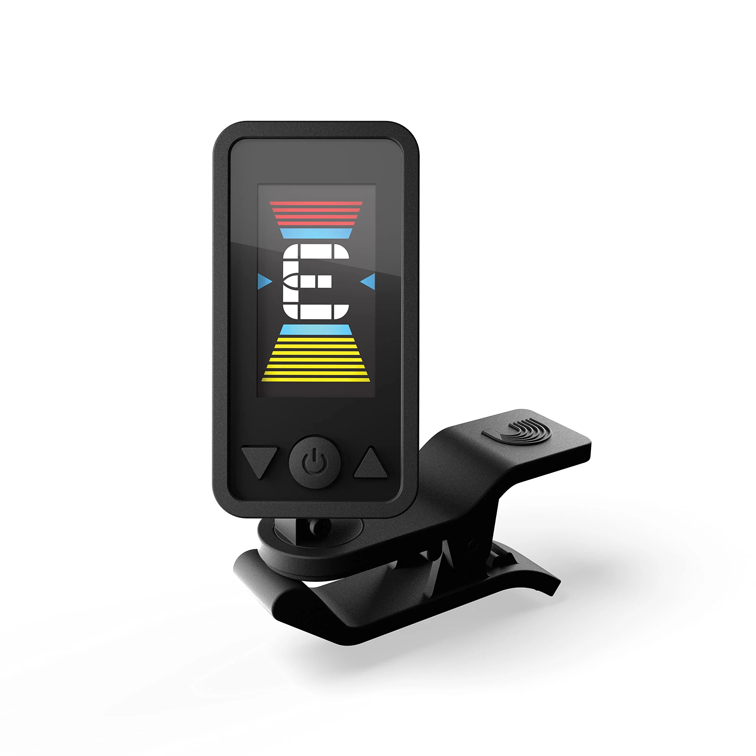 D'Addario Accessories Rechargeble Guitar Tuner - Eclipse Headstock Tuner - Clip On Tuner for Guitar - Great for Acoustic Guitars & Electric Guitars - Quick & Accurate Tuning Black Rechargeable
