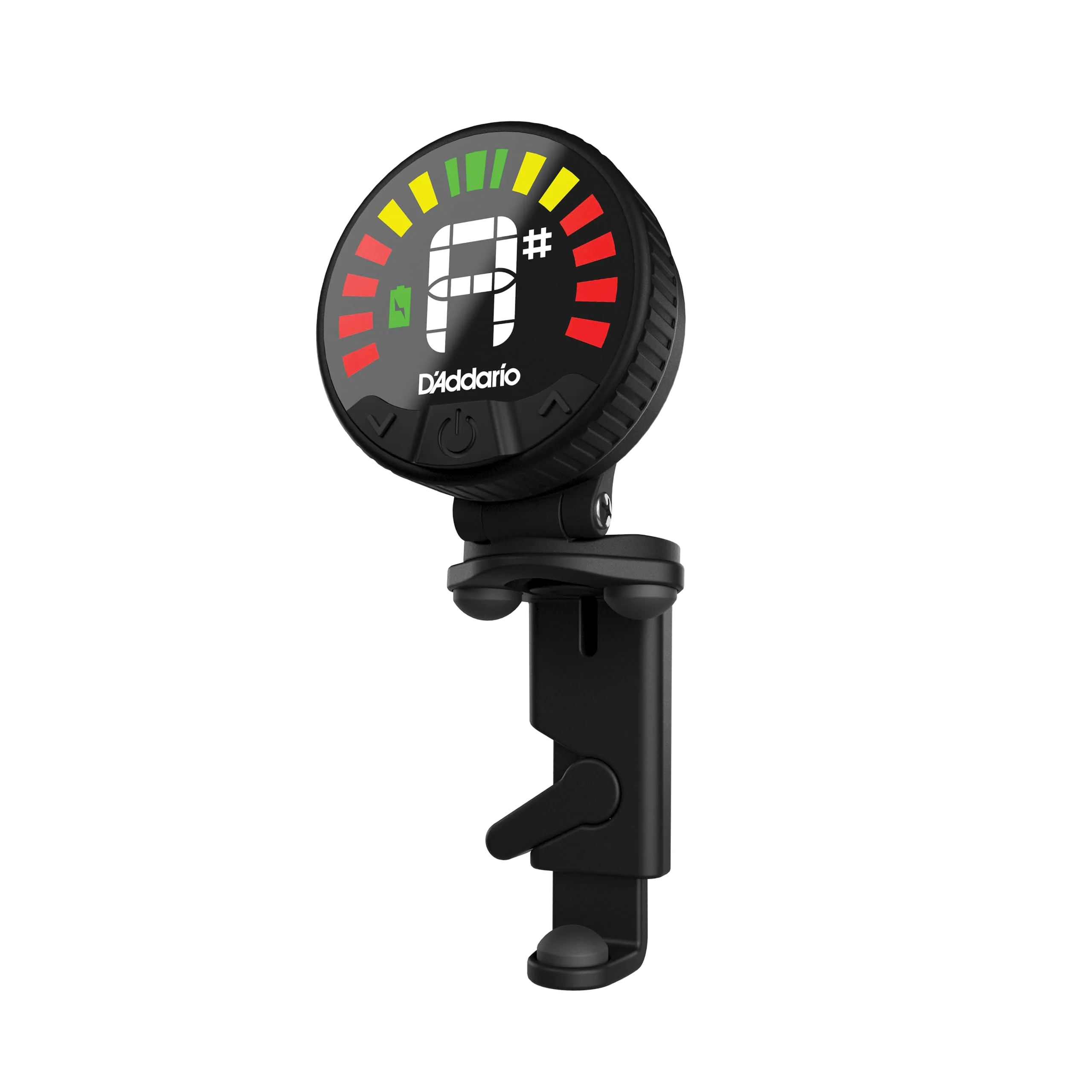 D'Addario Nexxus 360 Rechargeable Violin Tuner - Clip On Tuner for Violin - Auto Powers Off - Adjustable Full Color LED Screen