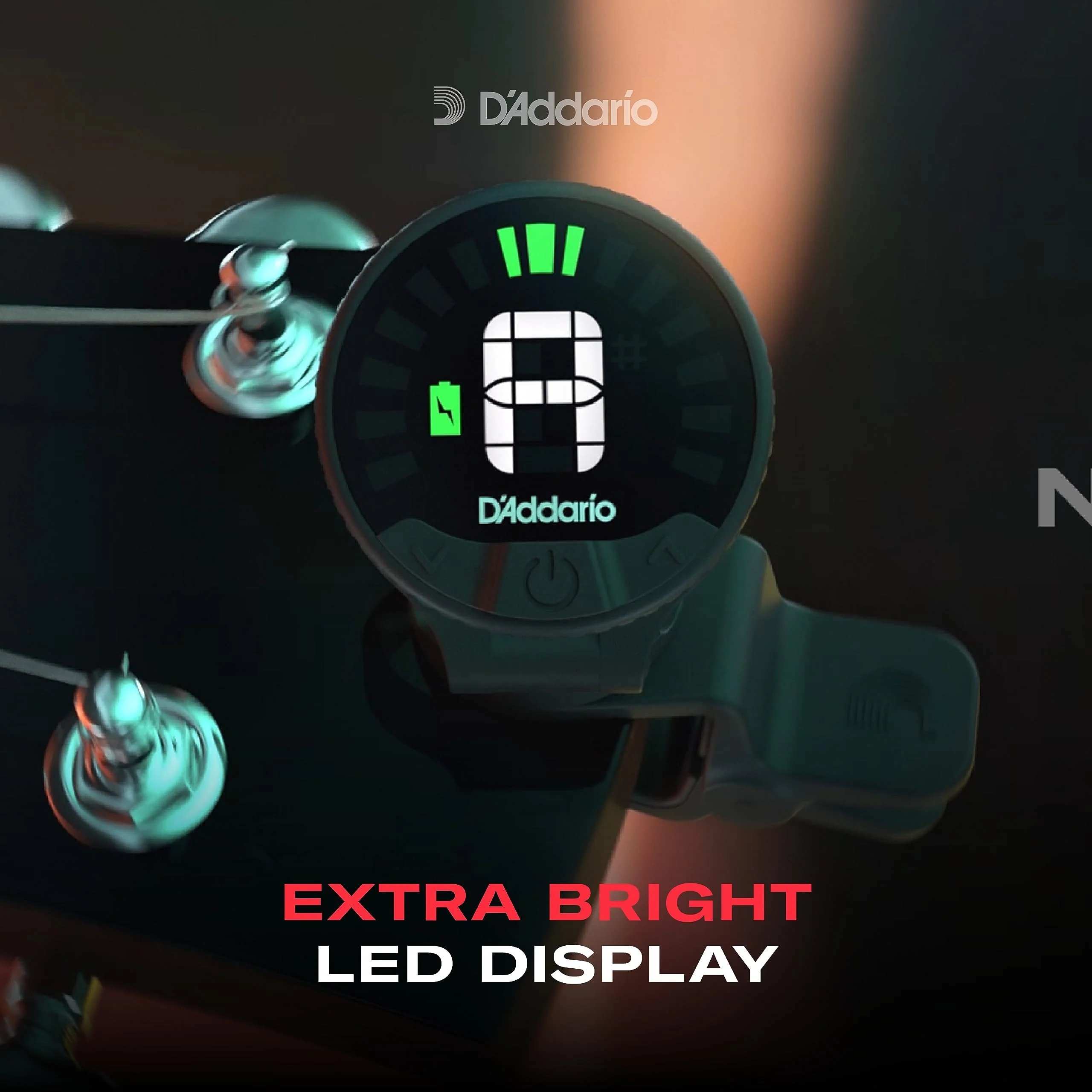 D'Addario Nexxus 360 Rechargeable Violin Tuner - Clip On Tuner for Violin - Auto Powers Off - Adjustable Full Color LED Screen - Image 6