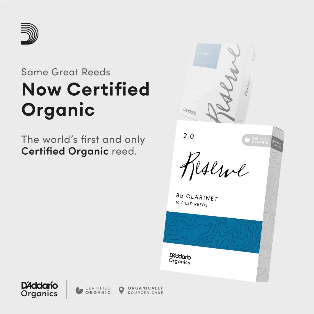 D'Addario Reserve Bb First & Only Organic 3.5 Strength, 10 Pack Clarinet Reeds (ODCR1035) - Image 3