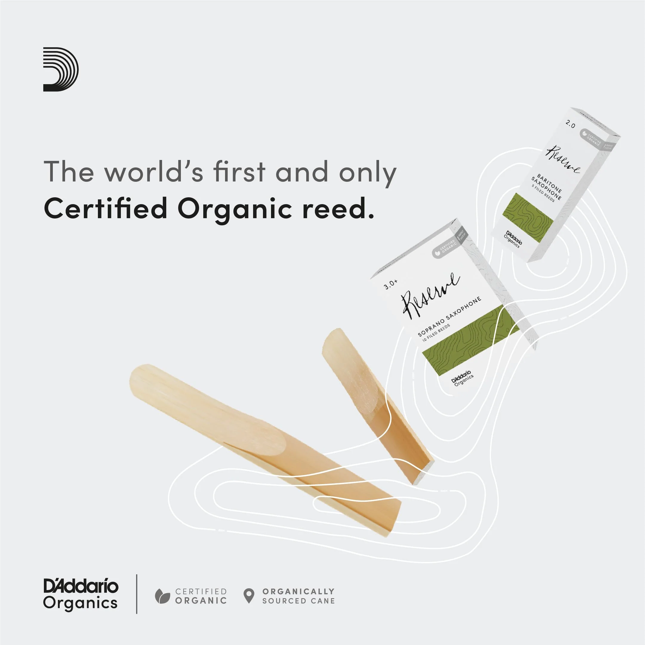 D'Addario Woodwinds Organic Reserve Alto Saxophone Reeds - Sax Reeds - Individually Sealed - 3.0+ Strength, 3 Pack - Image 3