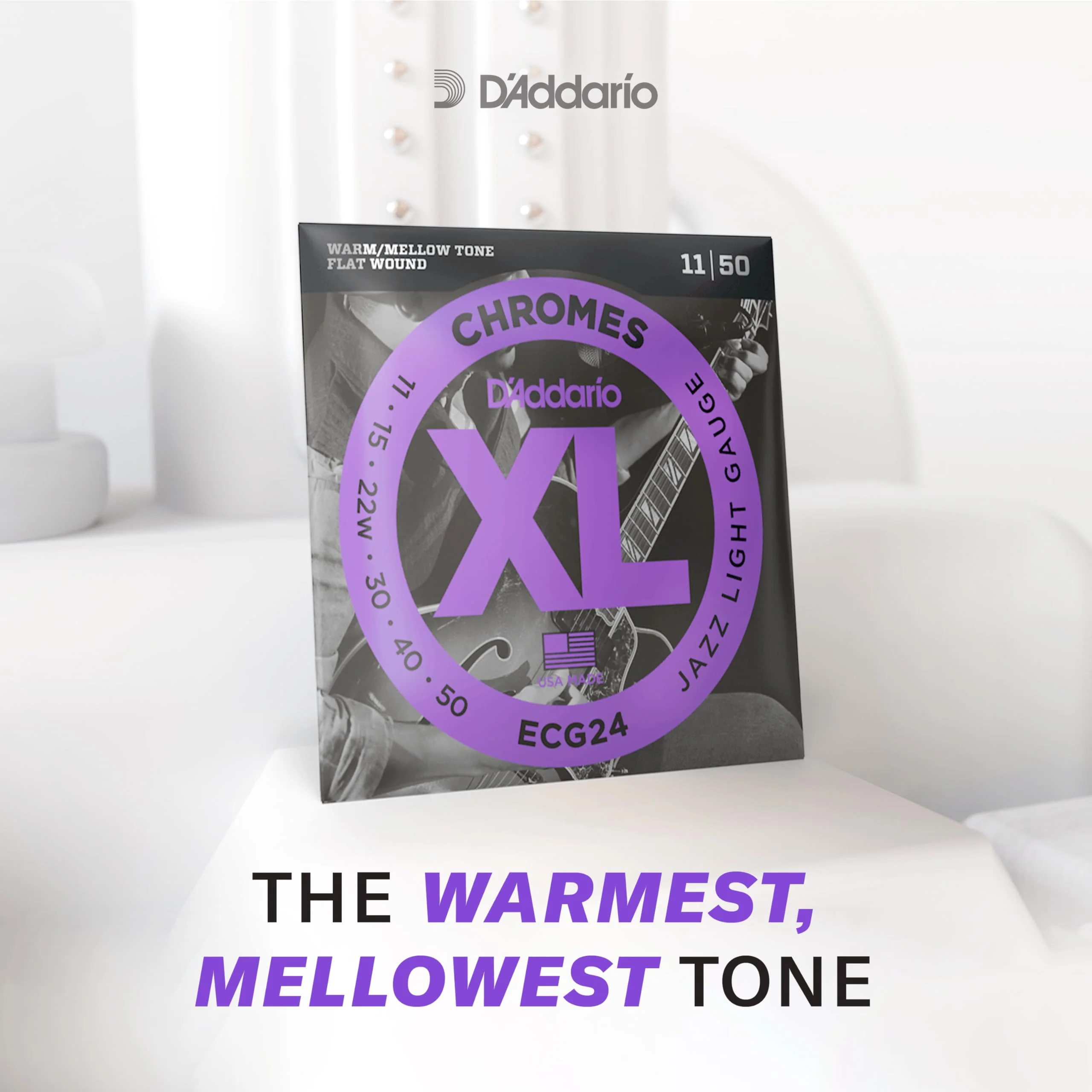 D'Addario XL Chromes Flat Wound Bass Guitar Strings - ECB81S - Short Scale - Regular Light, 45-100 - Image 3