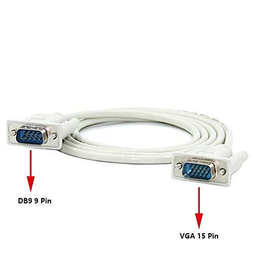 Dahszhi DB9 9 Pin Male to VGA Video 15 Pin Male Serial Port Cable RS232 1.35M/4.4FT Length - Image 2
