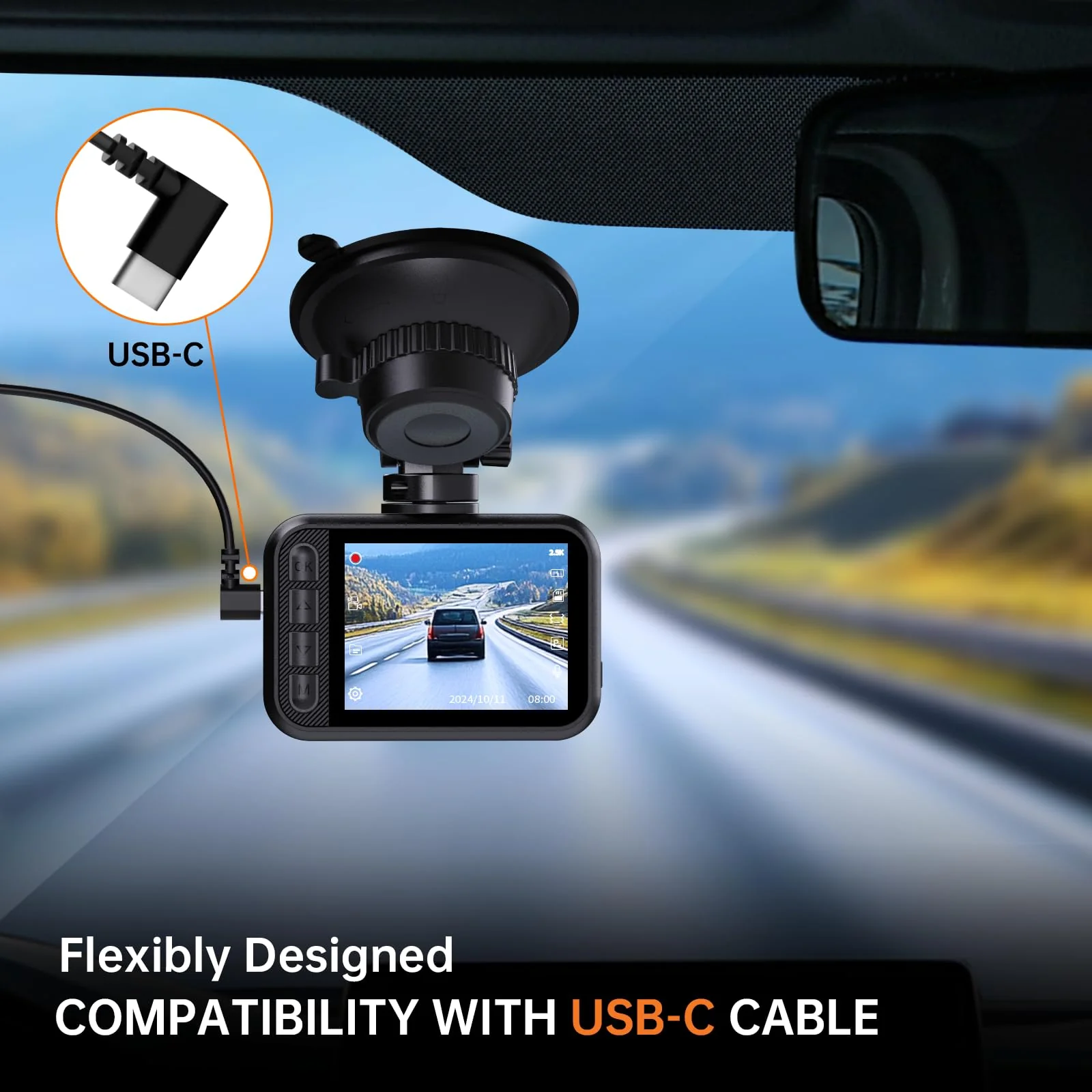 Dash Cam Front and Rear, 2.5K Dual Dash Camera for Cars, 2560P Mini Car Camera, 2 inch IPS Screen, 32GB Card Included, WDR Night Vision, 24 Hours Parking Monitor, G-Sensor, Support 256 GB Max - Image 7