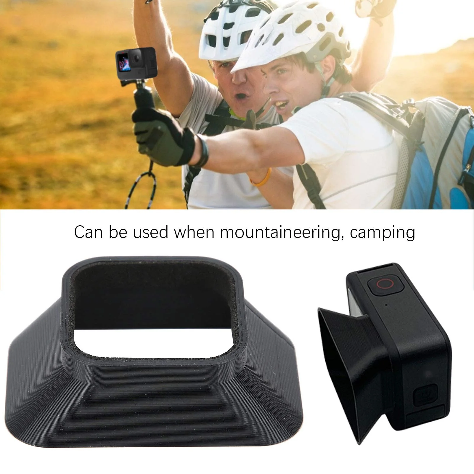 DAUERHAFT Sunshade Hood Sturdy 2pcs Portable Sun for Lightweight for Hero 9 Black - Image 3