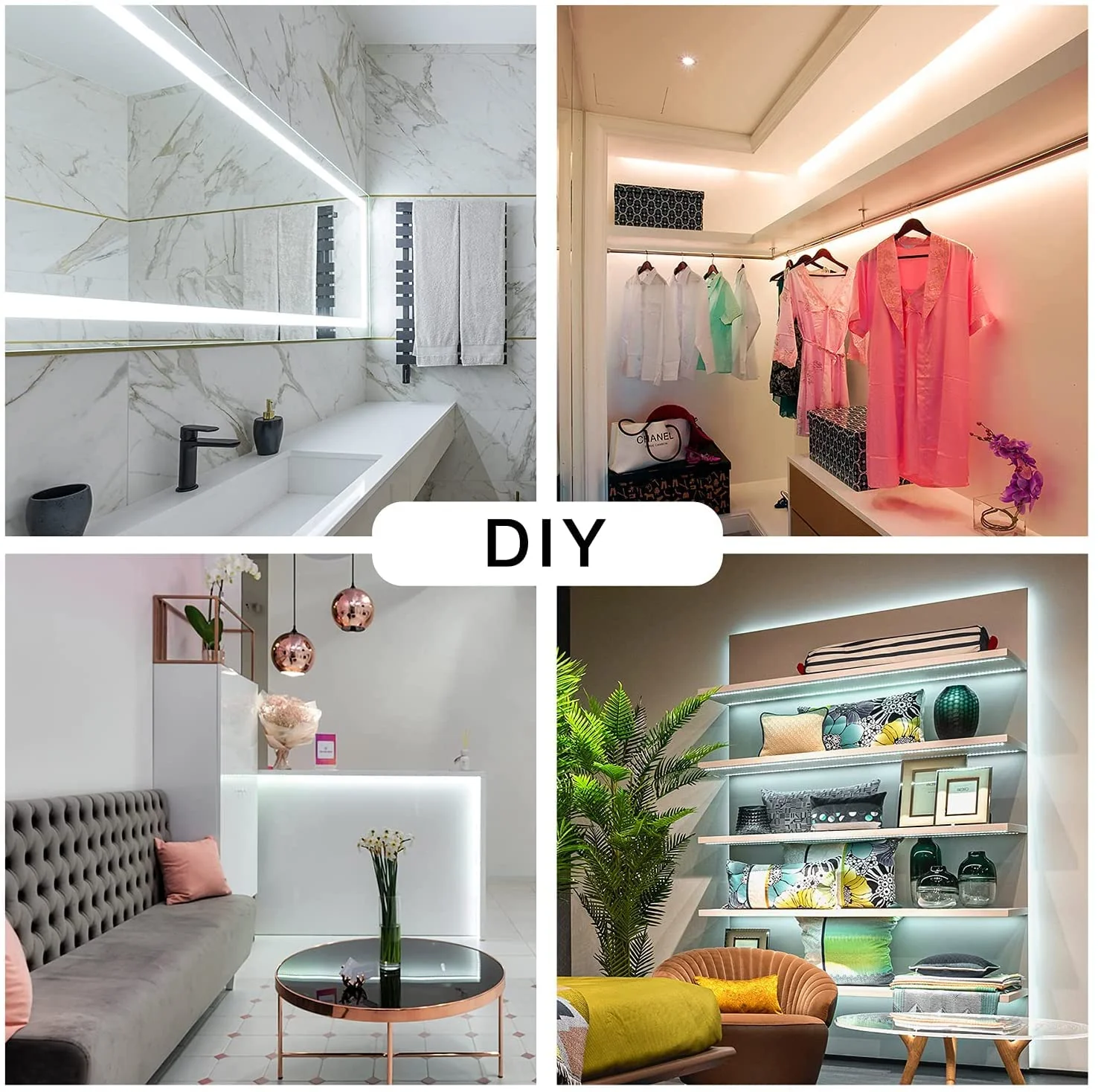DAYBETTER White LED Strip Light, 20ft Dimmable Bright Rope Light, 6500K 24V Light Strips, 360 LEDs 2835 Tape Lights for Bedroom, Kitchen, Mirror, Home Decoration Daylight White - Image 5