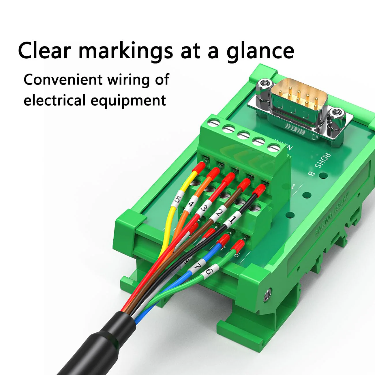 DB9 Serial Cable RS232/RS485/RS422 Extension Cable, DB9 Male to Bare Wire Cable Marked 10 Foot, D-USB 9-pin Port Terminal Male Adapter Connector Distribution Board, No Soldering Required - Black 10FT - Image 3
