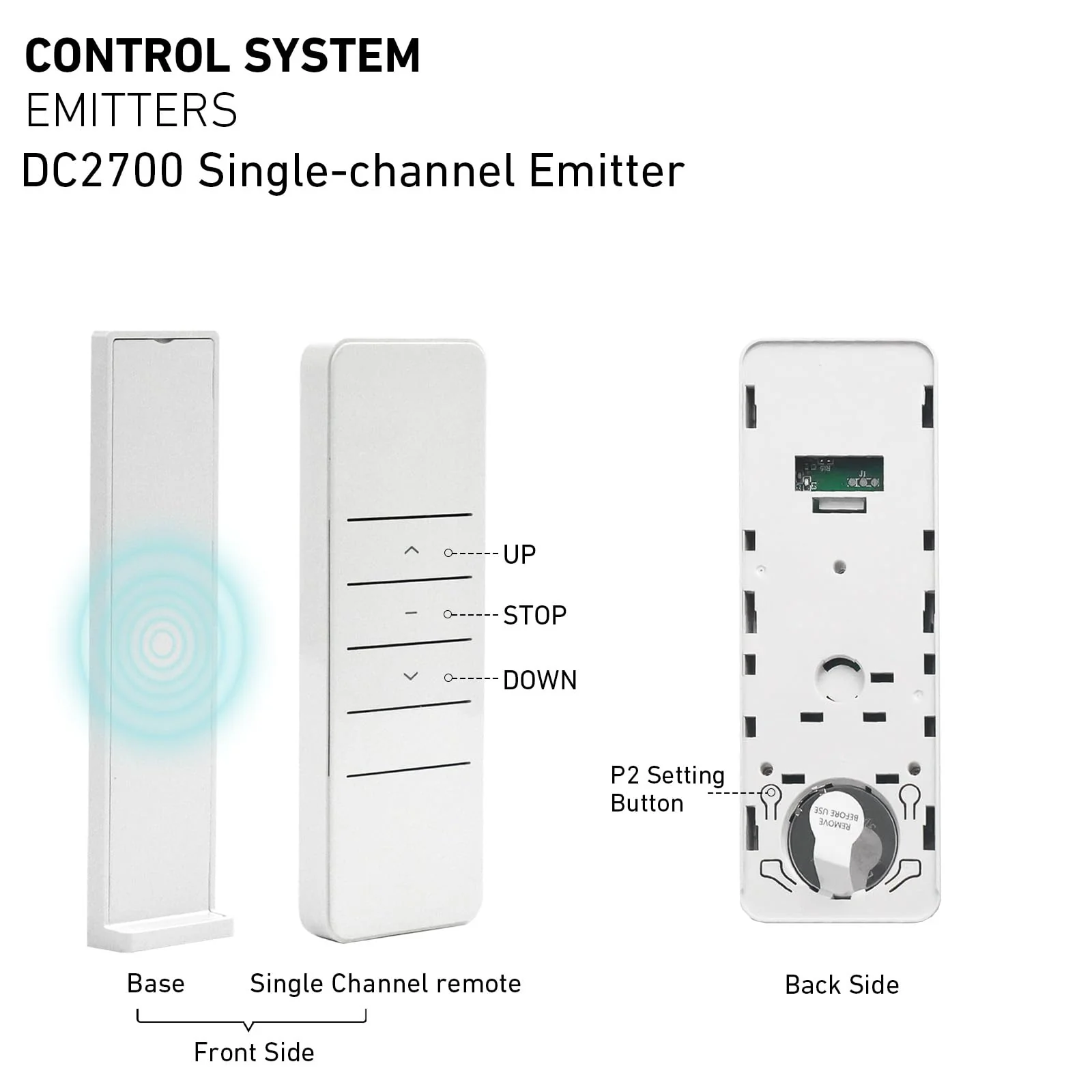 DC2700 1 Channel Wireless RF Transmitter Emitter Remote Controller for Curtain Motor DT52E/KT82TN/DT360 - Image 5