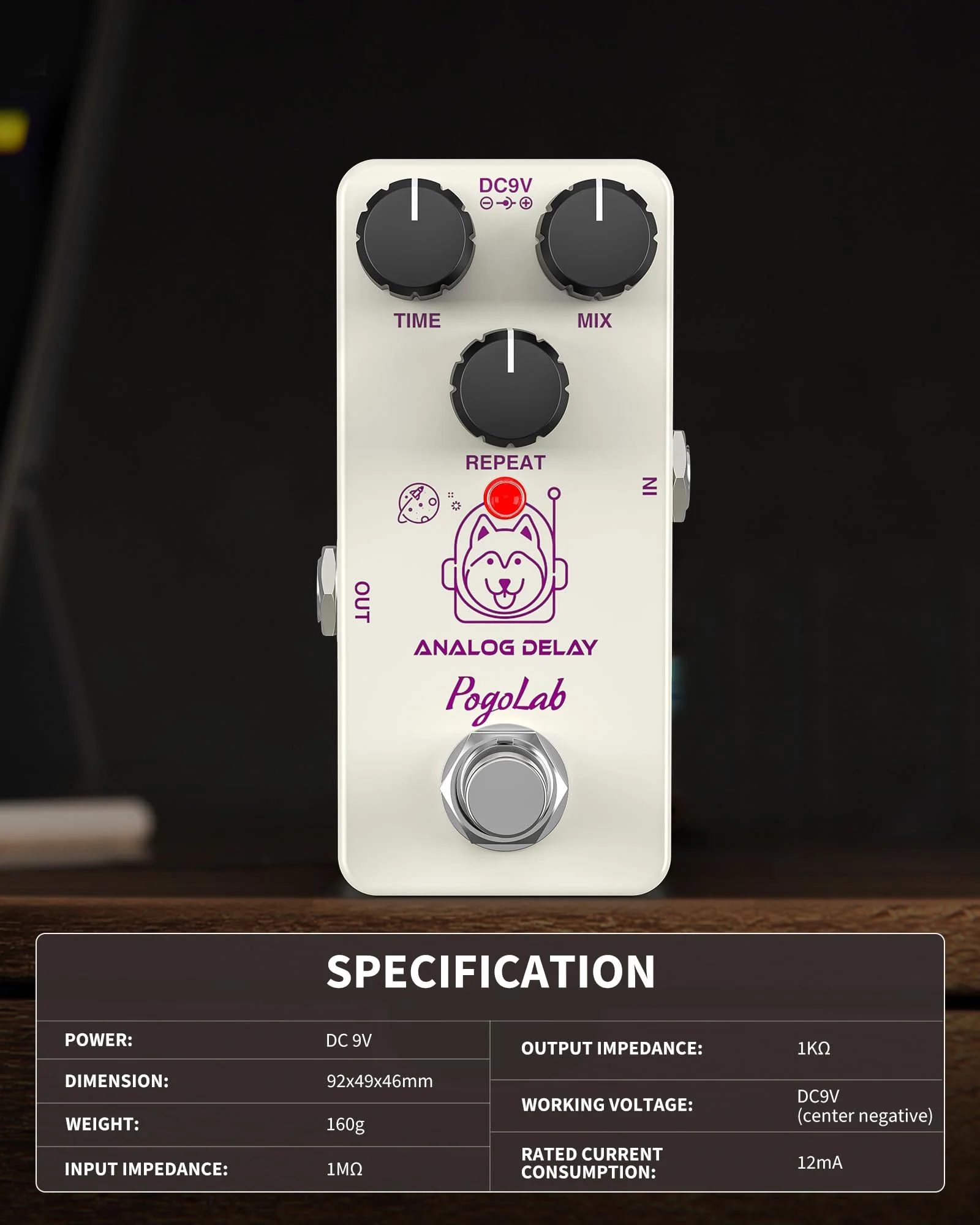 Delay Pedal, Delay Pedals for Electric Guitar, Analog Delay Guitar Pedal, DC 9V True Bypass, Mini Delay Pedal - Image 6