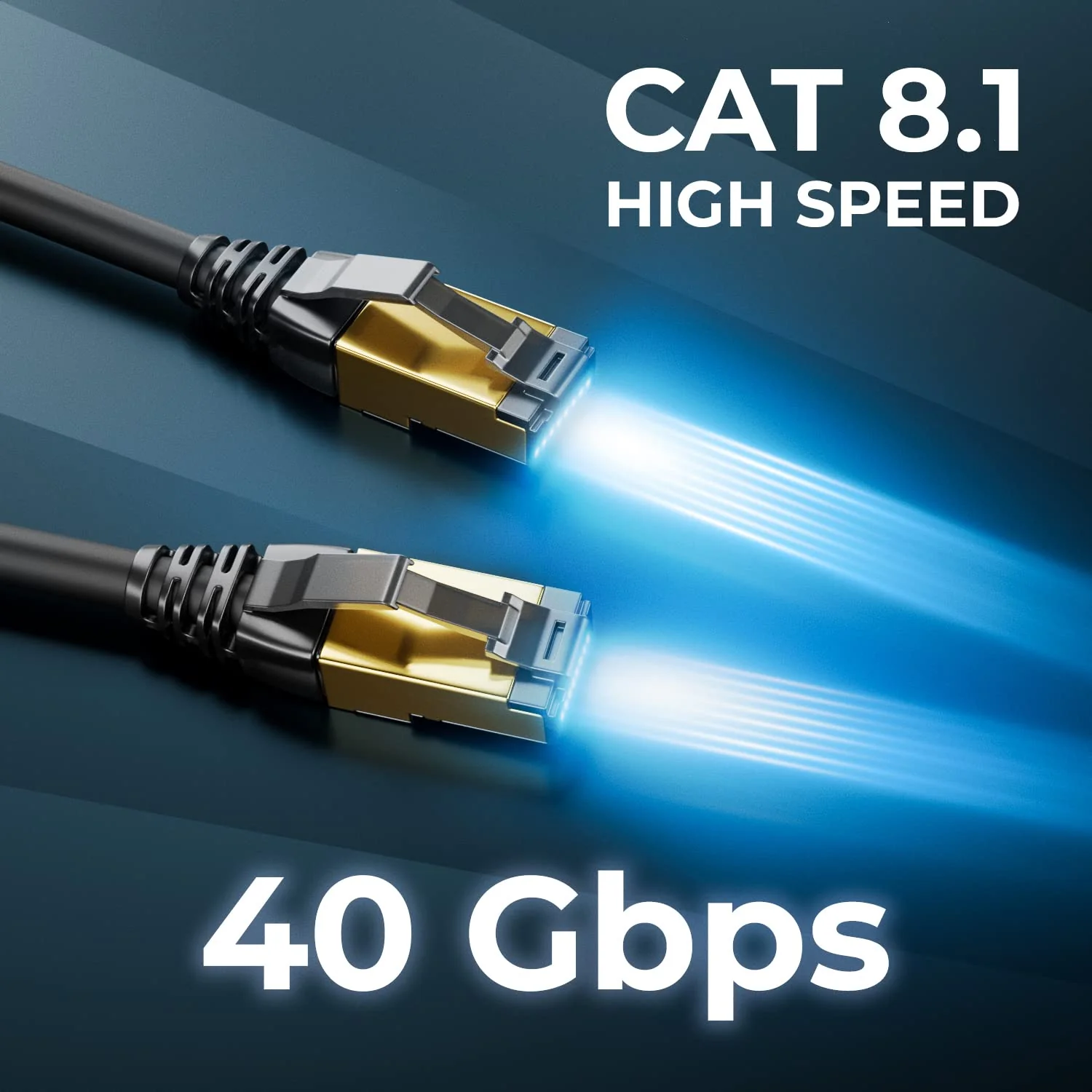 deleyCON 5 x 2 m CAT8.1 Patch Cable, Network Cable, Data Cable, S/FTP PIMF, 2000 MHz, 40 Gbit, RJ45, LAN DSL Cable, CAT.8 Ethernet Cable, RJ45 Connector, Black - Image 4