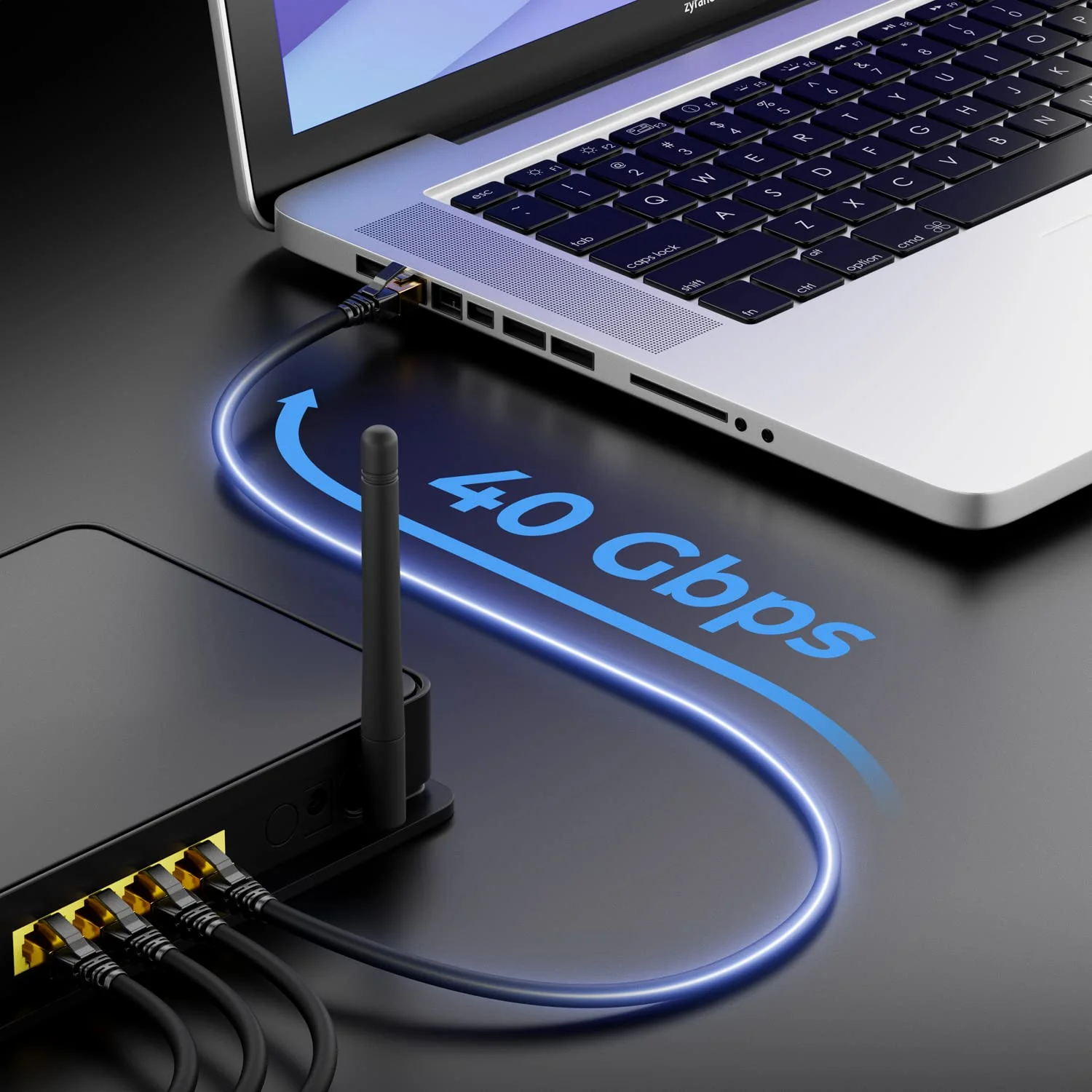 deleyCON 5 x 2 m CAT8.1 Patch Cable, Network Cable, Data Cable, S/FTP PIMF, 2000 MHz, 40 Gbit, RJ45, LAN DSL Cable, CAT.8 Ethernet Cable, RJ45 Connector, Black - Image 6
