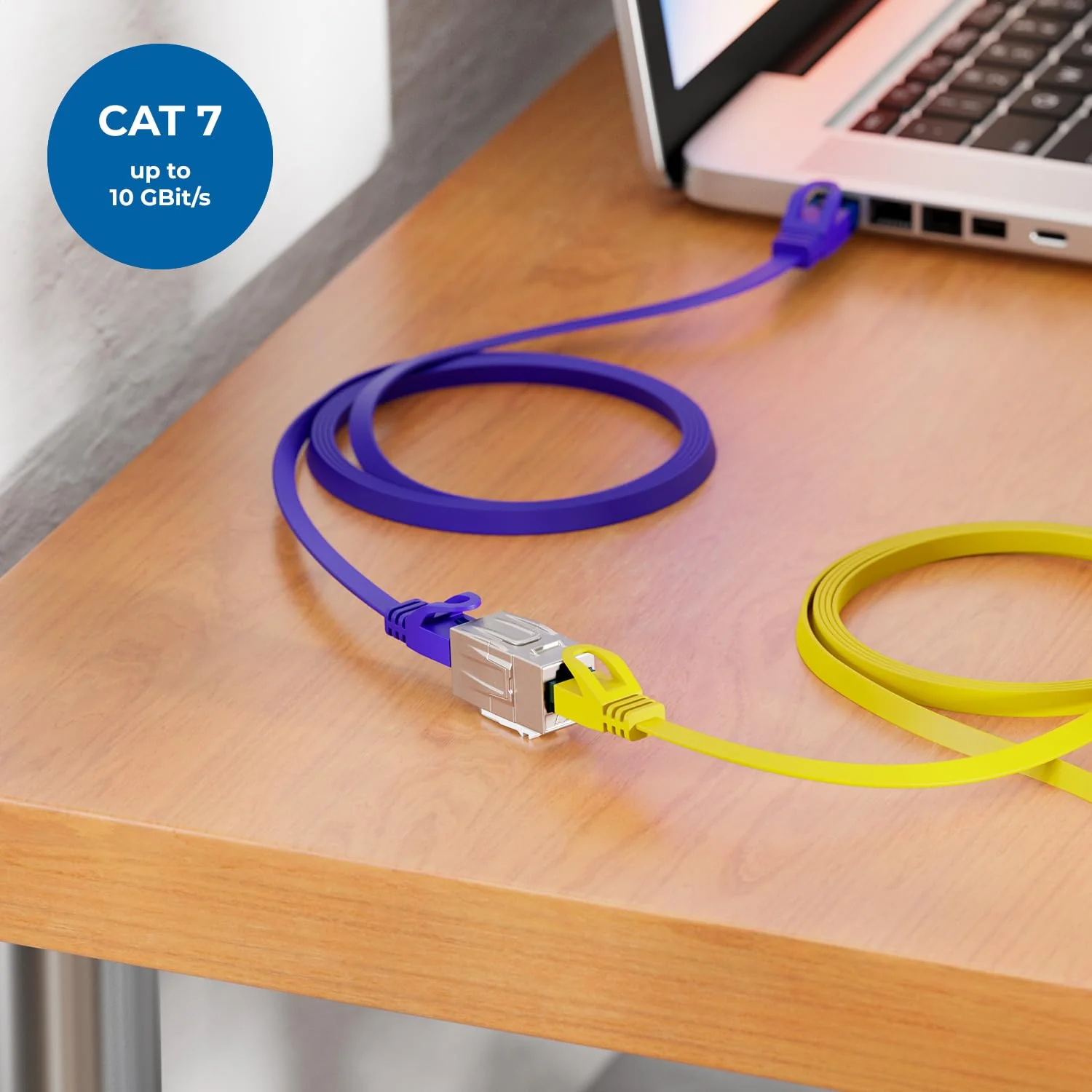 deleyCON Pack of 24 CAT 7 Coupling Keystone Metal 2 x RJ45 Female Connector for RJ45 Patch Cable 600 MHz 10 Gbps LAN DSL Ethernet and Can be Used as Keystone - Silver 24 Stück - Image 2