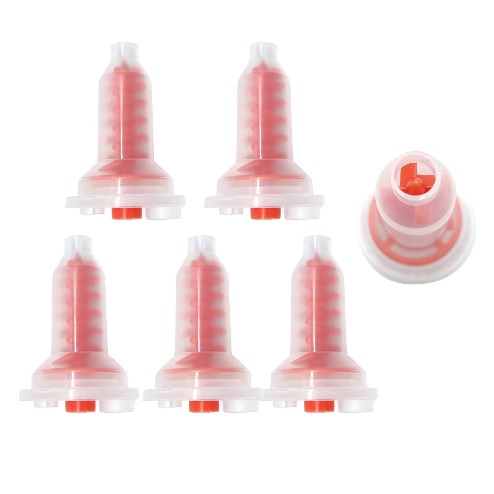Dental Impression Mixing Tips, YOUYA DENTAL 50pcs Dental Intra Oral Tips for Dentistry Materials Mixing Tube Disposable Silicone Rubber Head Lab Products - Pink Large 50Pcs NT7055-Red