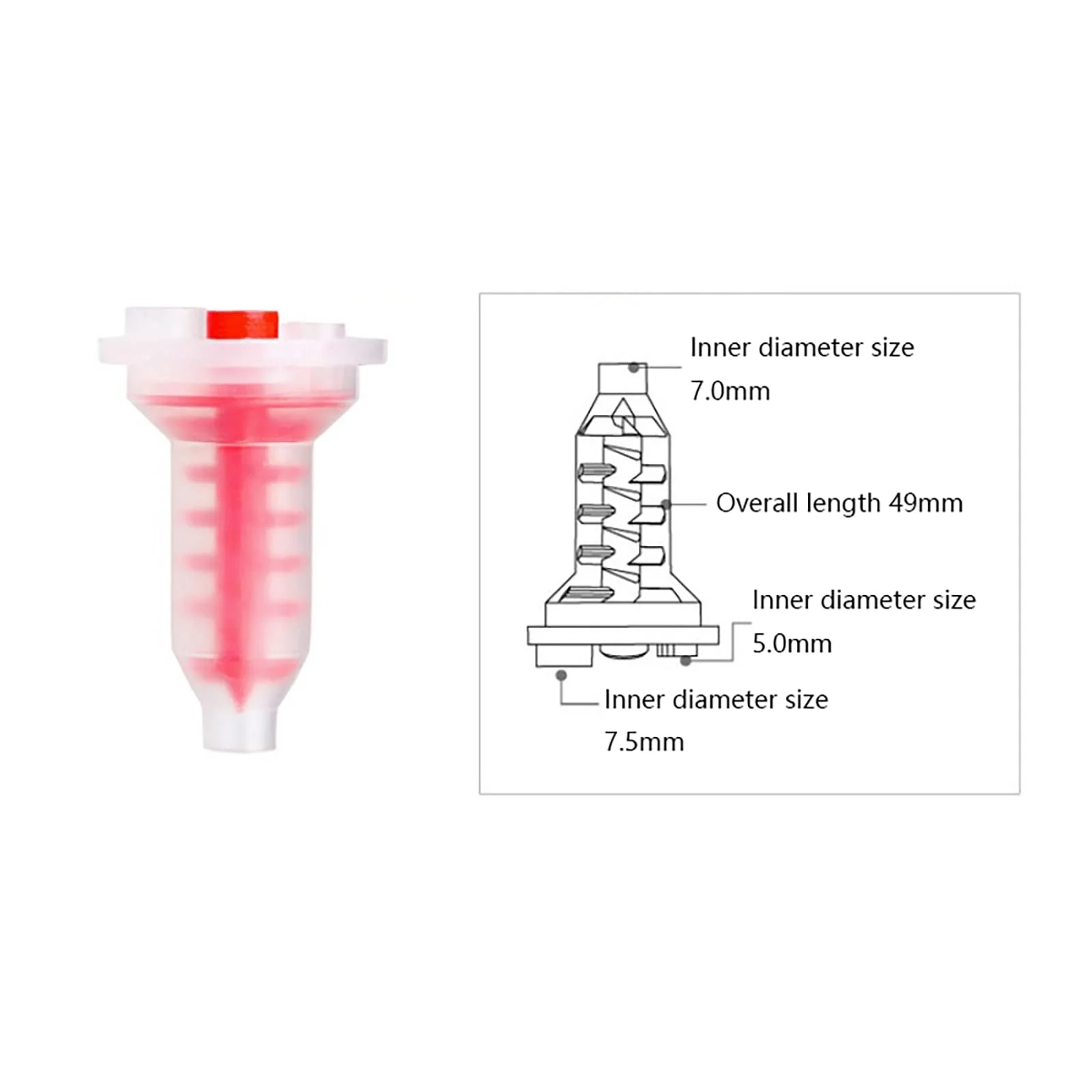 Dental Impression Mixing Tips, YOUYA DENTAL 50pcs Dental Intra Oral Tips for Dentistry Materials Mixing Tube Disposable Silicone Rubber Head Lab Products - Pink Large 50Pcs NT7055-Red - Image 5