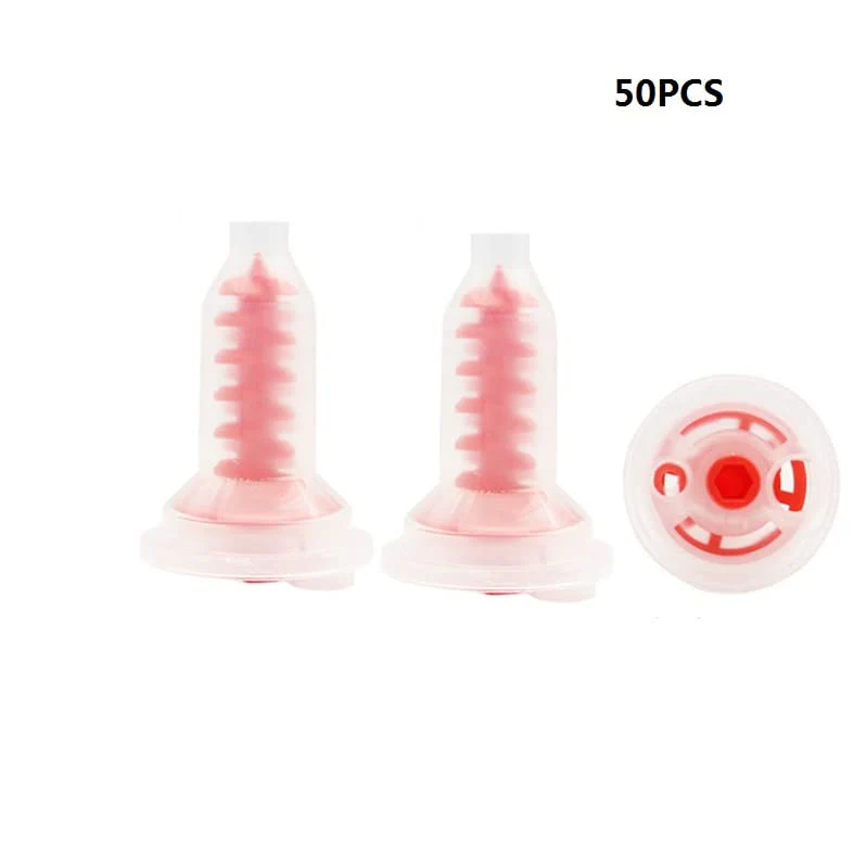 Dental Impression Mixing Tips, YOUYA DENTAL 50pcs Dental Intra Oral Tips for Dentistry Materials Mixing Tube Disposable Silicone Rubber Head Lab Products - Pink Large 50Pcs NT7055-Red - Image 7