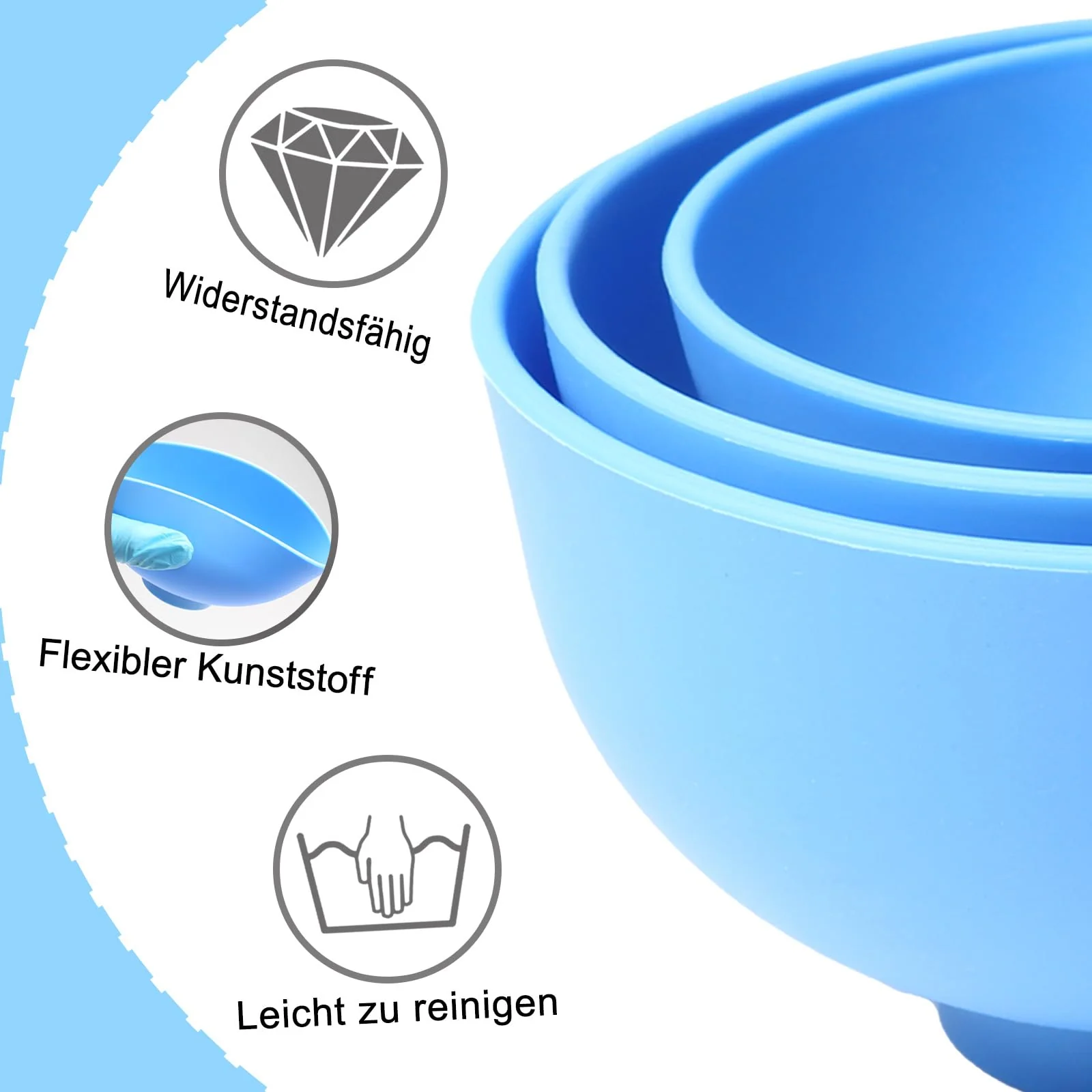 Dental Optispatel Material Mixing Bowl with 3 x Coloured Spatulas / Plastic Spatulas for Alginate Impressions and Plaster Materials (6 Pieces) - Image 6