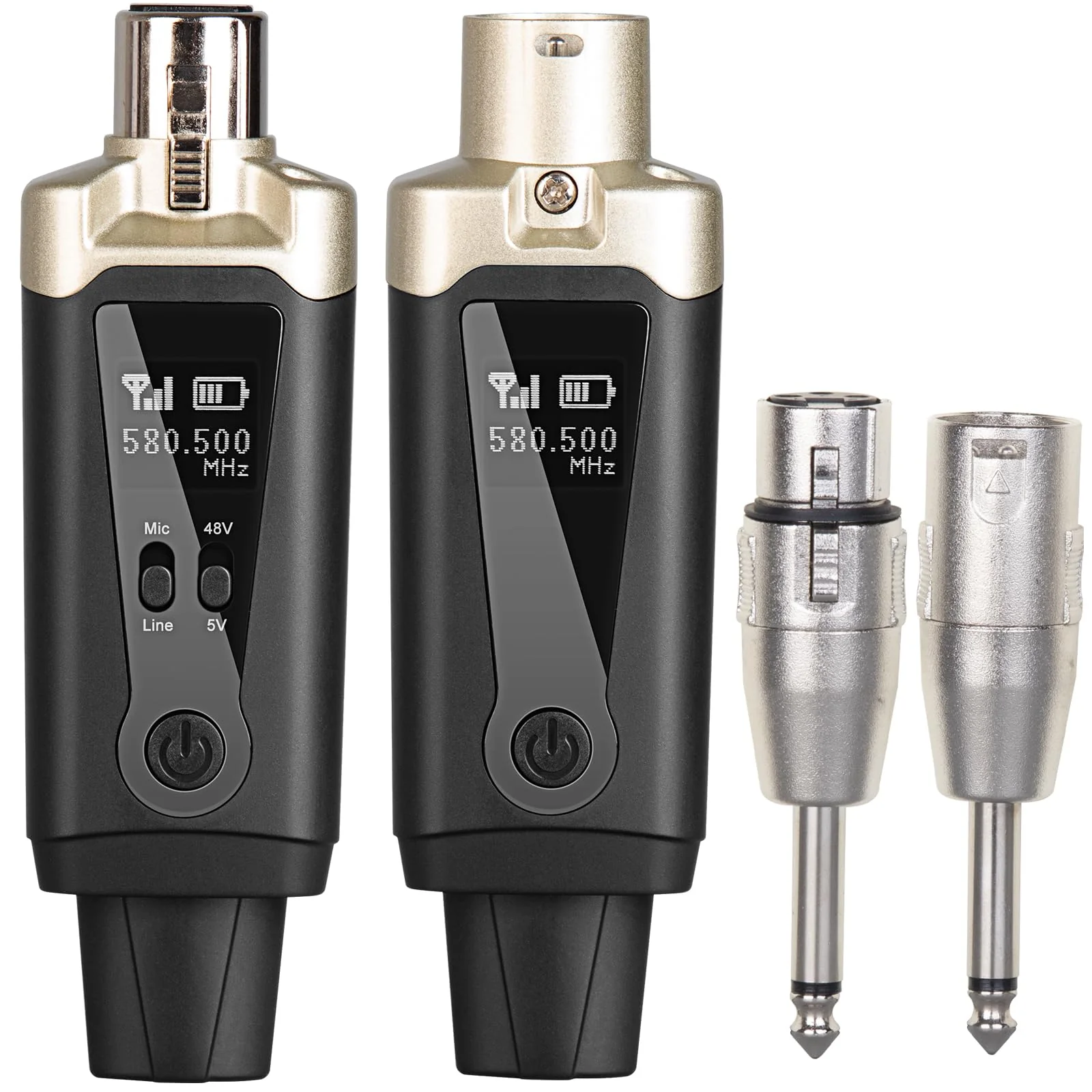 Depusheng T9 Wireless guitar transmitter receiver, Wireless Microphone Transmitter Receiver XLR Microphone Wireless System for Dynamic and condenser Microphone Audio Mixer, With 48V phantom power