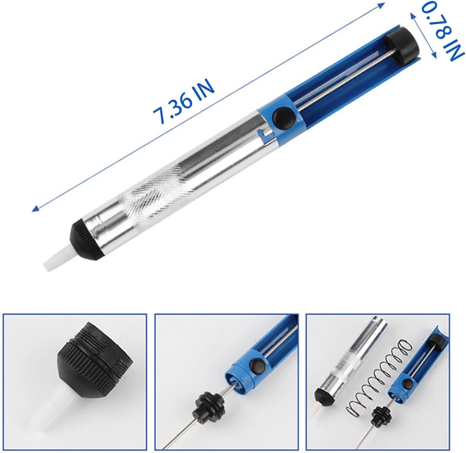 Desoldering Pump Set, Desoldering Pump and 2 Desoldering Wires, Desoldering Wick, 2 Pieces Desoldering Wick, Solder Suction Vacuum Pump Solder Removal Tool (2.5 mm x 1.5 m and 2.5 mm x 3 m) - Image 6