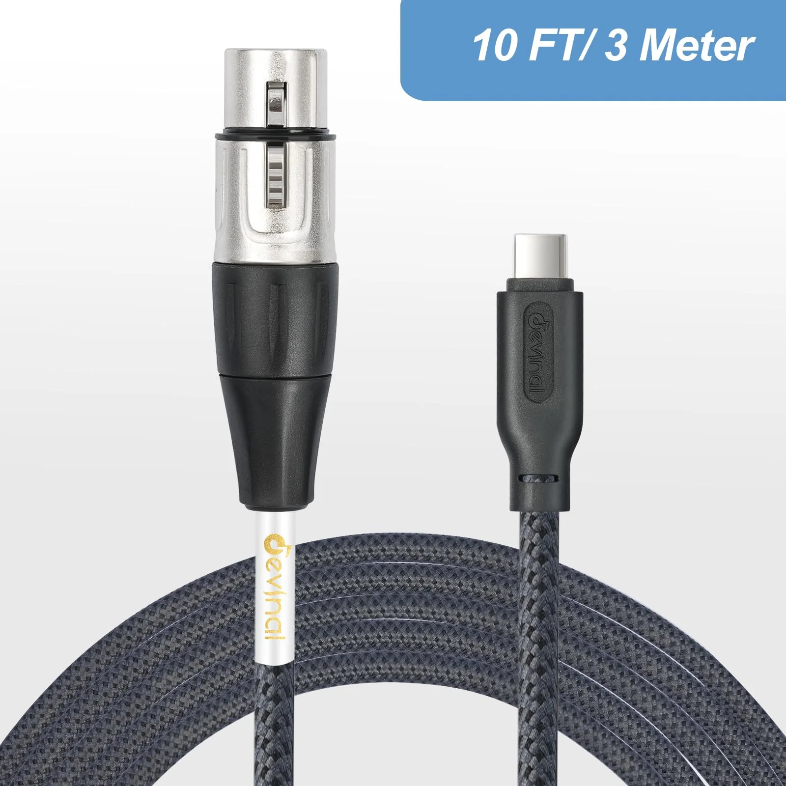 Devinal Upgrade XLR Female to USB C cable, USB tyep-C to Female XLR Recording Cable Cord Connector Adapter Compatible with Microphone Smartphone or MacBook 3M 3M/10FT - Image 7