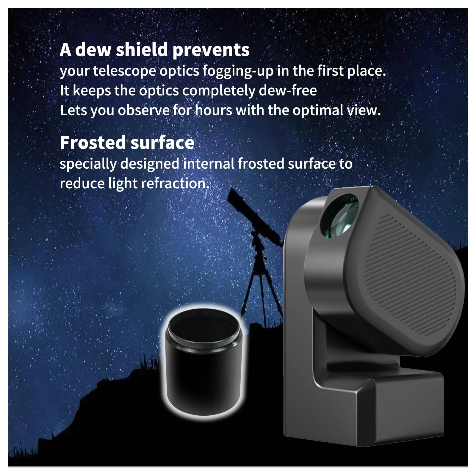 Dew Shield Compatible With ZWO SeeStar S50 Telescope light Hood, Lens Stray Light Protection And Lens Anti-condensation Shield Reduces The Risk Of Fogging With Dew. Compatible With Bahtinov Mask Focus - Image 6