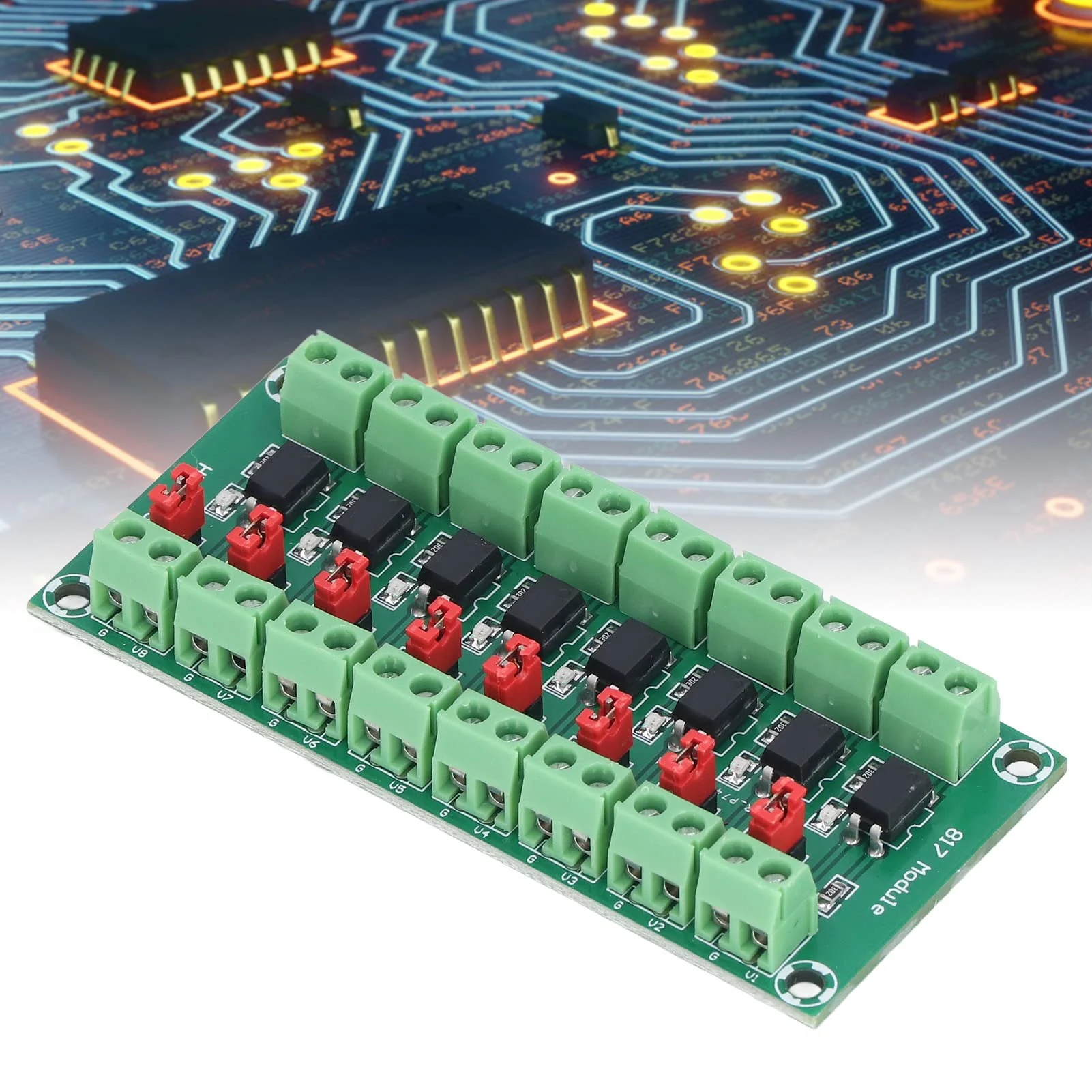 DEWIN Optocoupler Insulation Module, Optocoupler Insulation Board Module 3.6 V-30 V Optocoupler Insulation Board 8 Channel of 817 Driver Photoelectric Insulated Module - Image 4