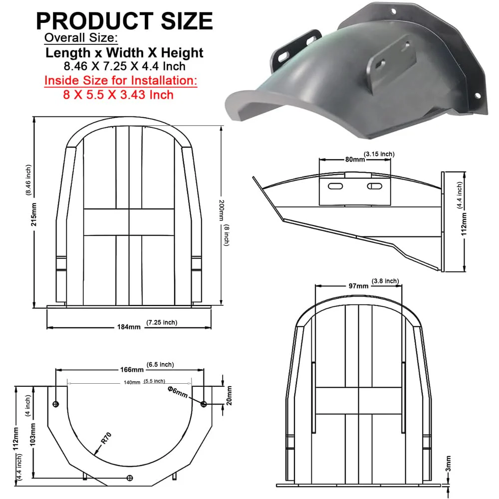DGQ Outdoor CCTV Camera Top Cover,Weatherproof Glare Protection Cover Sunshade for Suitable for Most Bullets and Dome Security Cameras-Black - Image 2