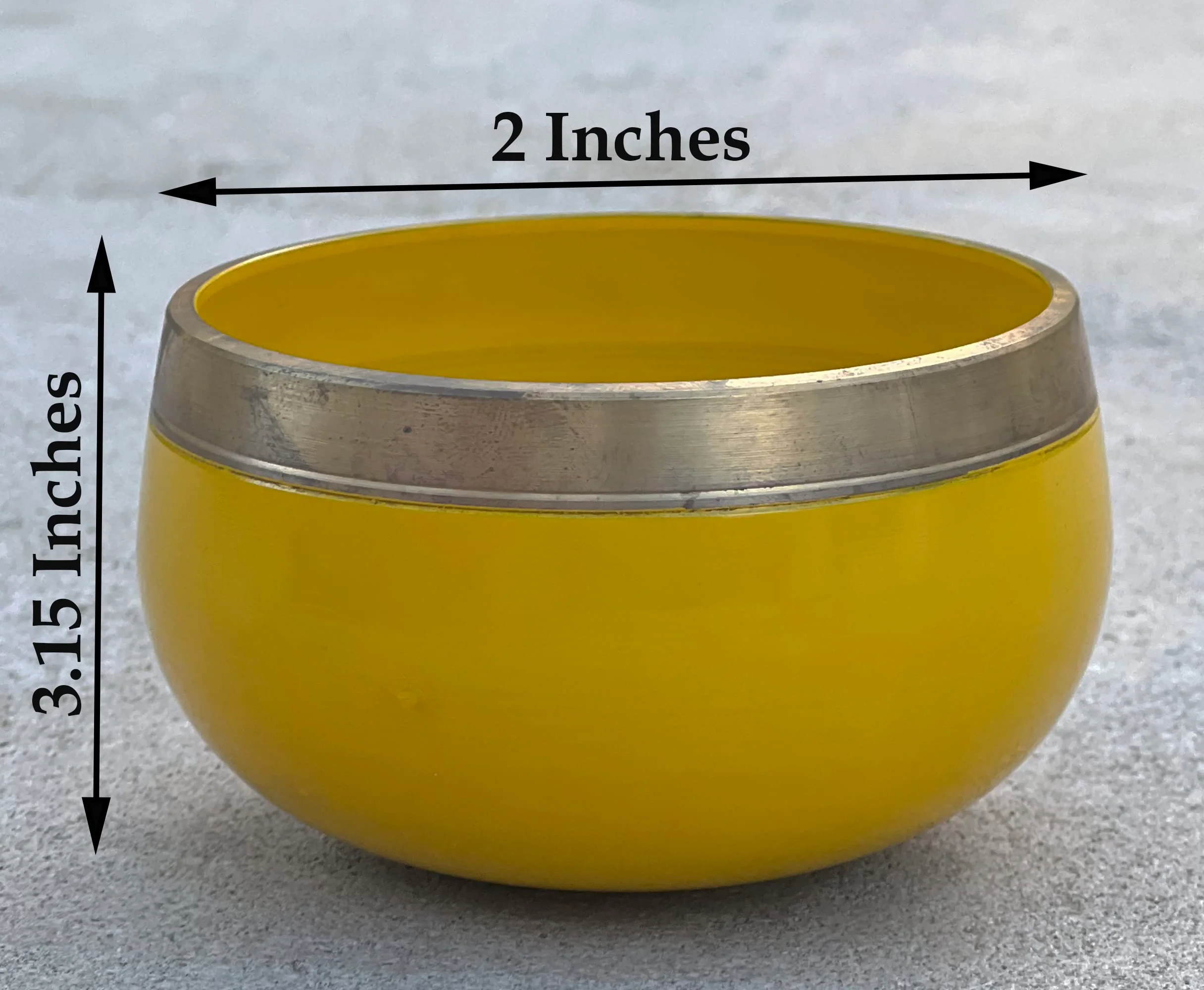 DharmaObjects Tibetan Solar Plexus Chakra Premium Palm Size Singing Bowl Gift Box Set Yellow - Image 6