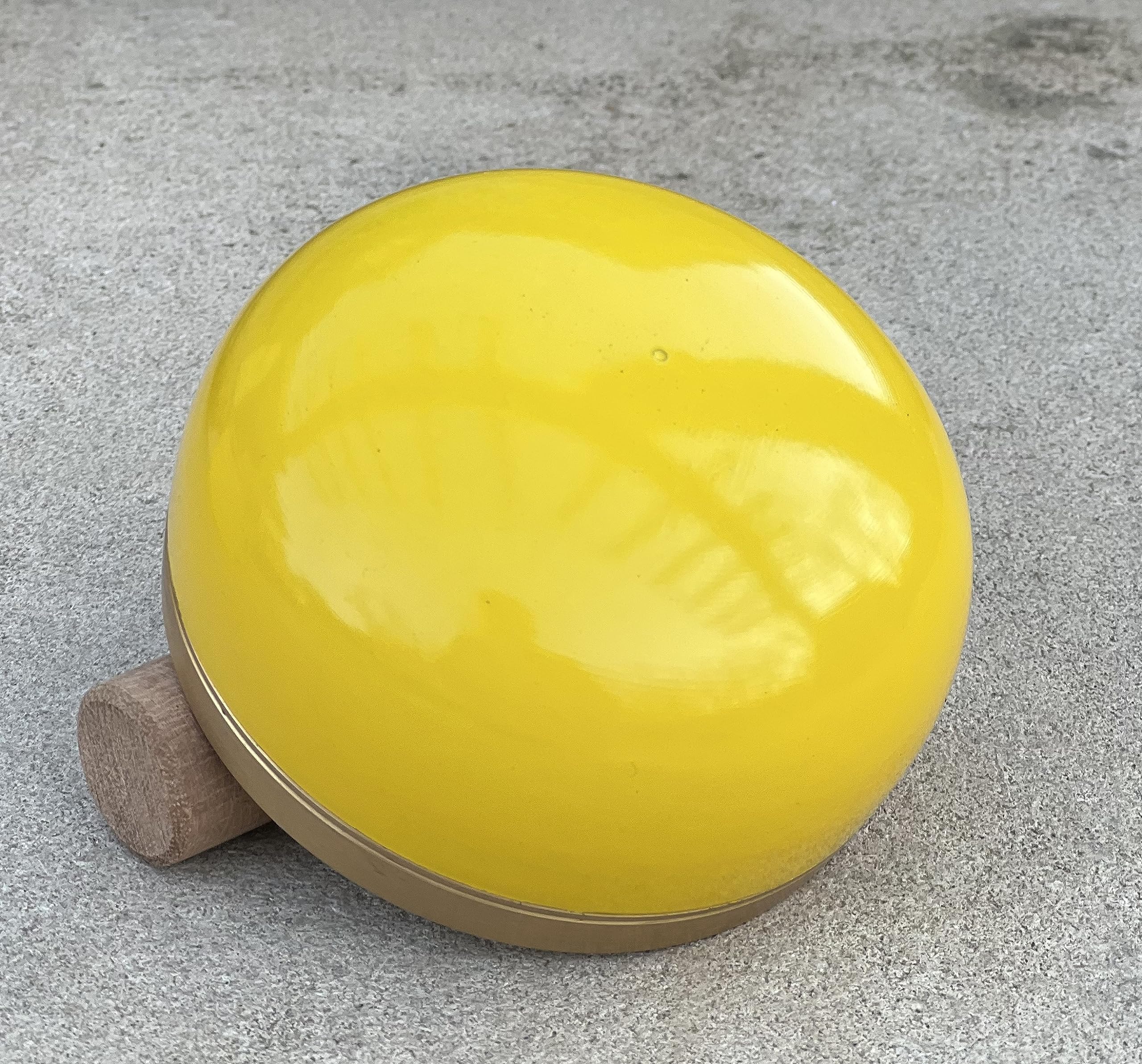 DharmaObjects Tibetan Solar Plexus Chakra Premium Palm Size Singing Bowl Gift Box Set Yellow - Image 7