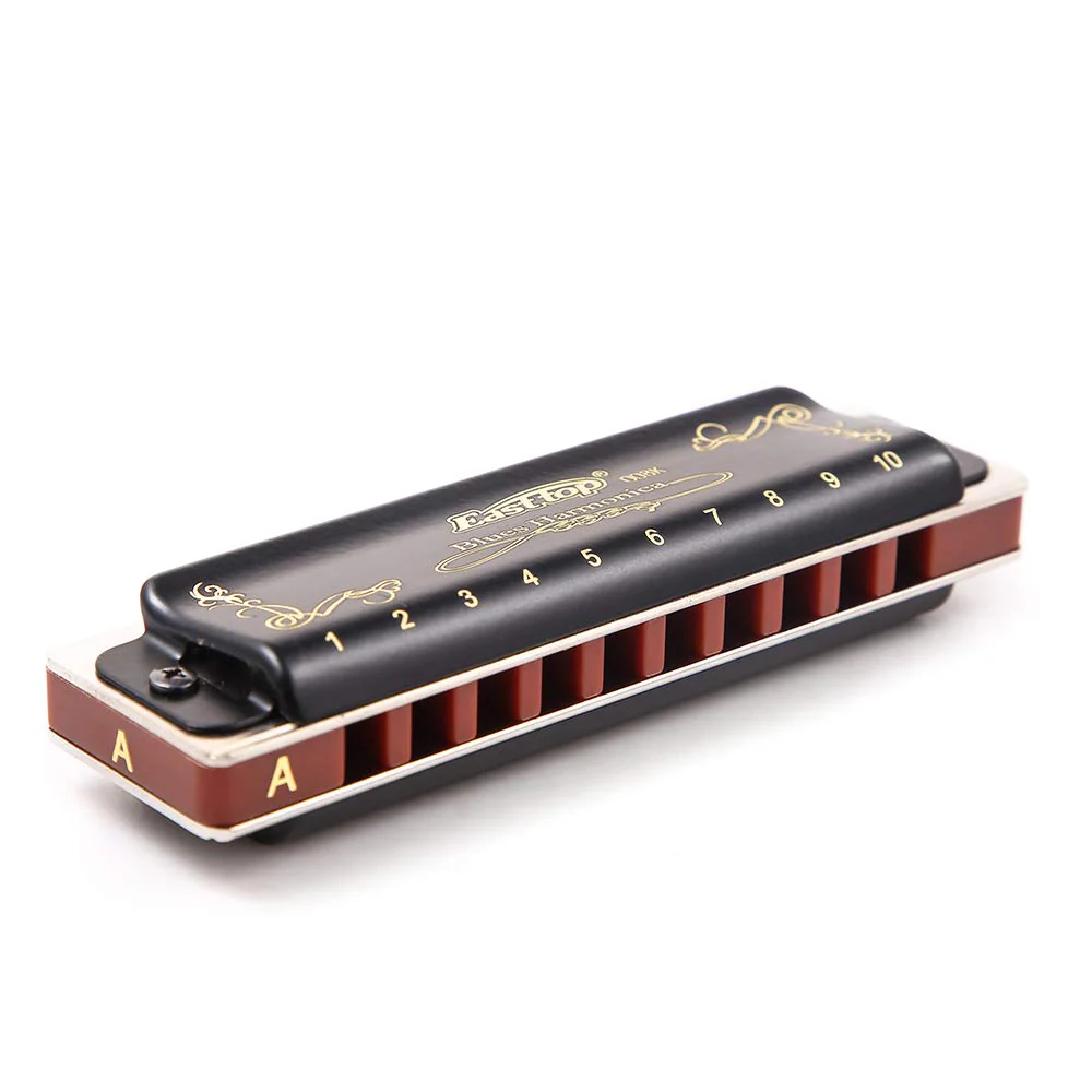 Diatonic Blues Harmonica 10 Holes Blues Harmonica 20 tones black T008K with Case,More Professional Harmonica for Beginner ,Students,Adults and Professional Player (Key of F) Key of F - Image 2