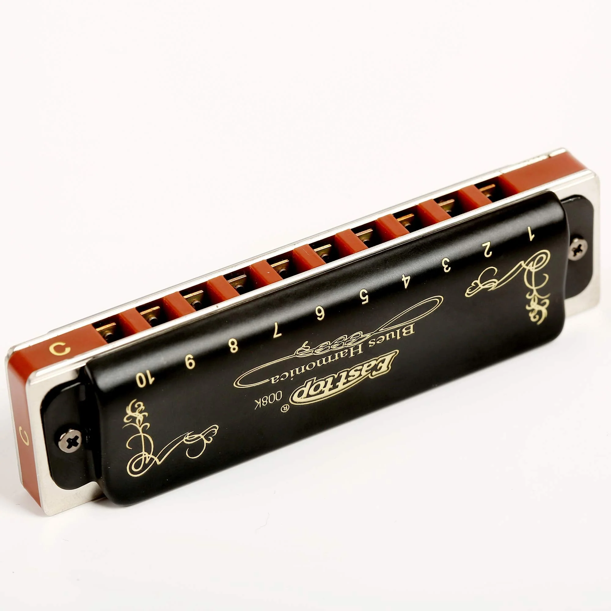 Diatonic Blues Harmonica 10 Holes Blues Harmonica 20 tones black T008K with Case,More Professional Harmonica for Beginner ,Students,Adults and Professional Player (Key of F) Key of F - Image 7