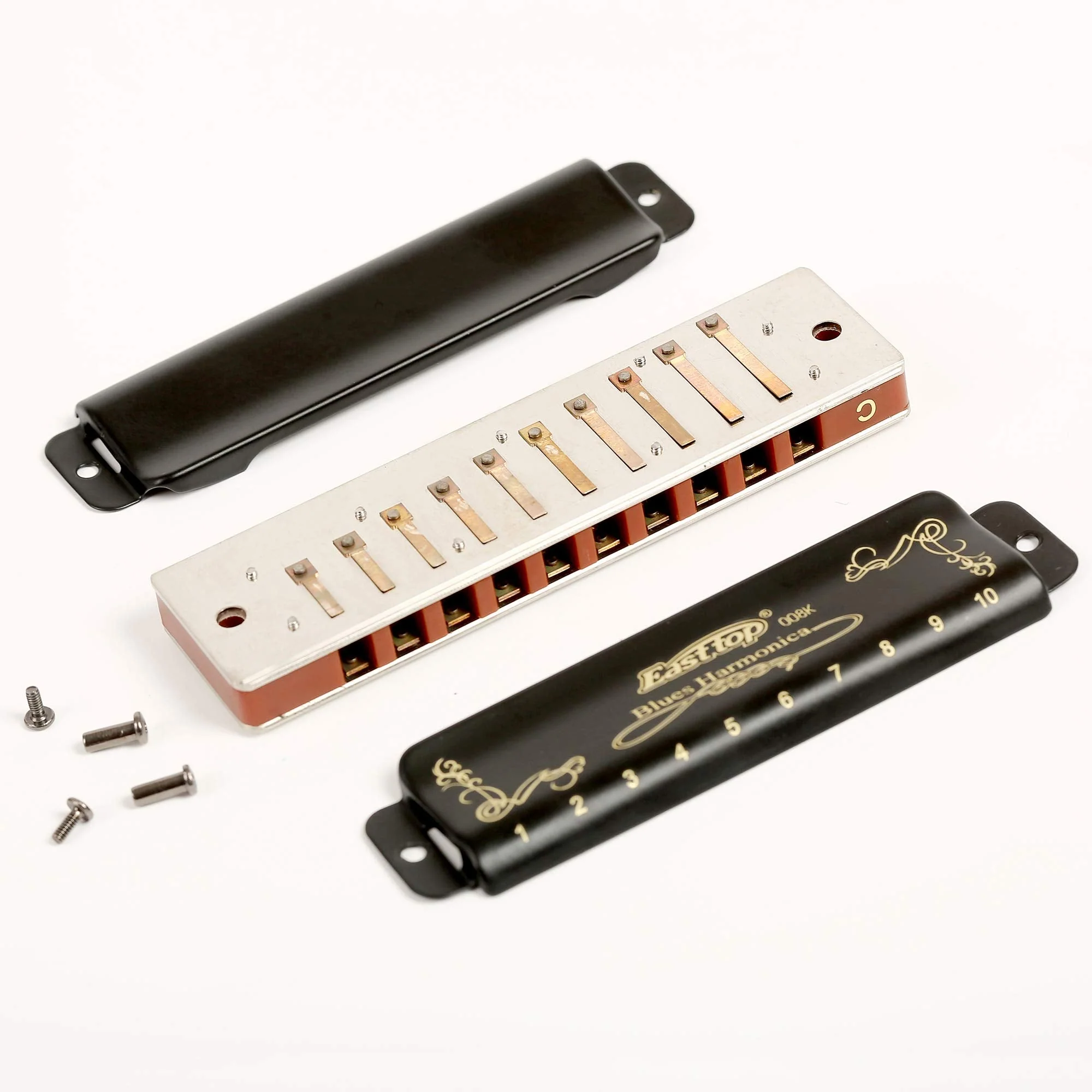 Diatonic Blues Harmonica 10 Holes Blues Harmonica 20 tones black T008K with Case,More Professional Harmonica for Beginner ,Students,Adults and Professional Player (Key of F) Key of F - Image 8