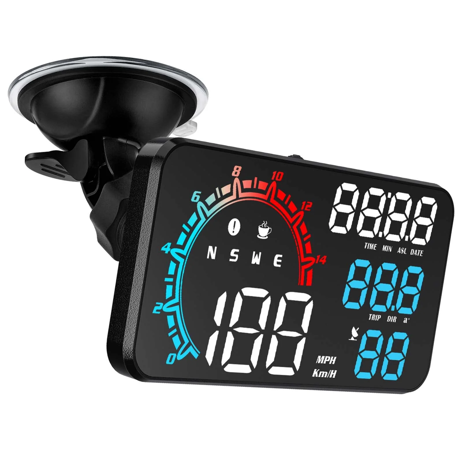 Digital GPS Speedometer ACECAR Universal Car HUD Head Up Display with Speed MPH Compass Direction Fatigue Driving Reminder Driving Distance Altitude Overspeed Alarm HD Display for All Vehicle G11