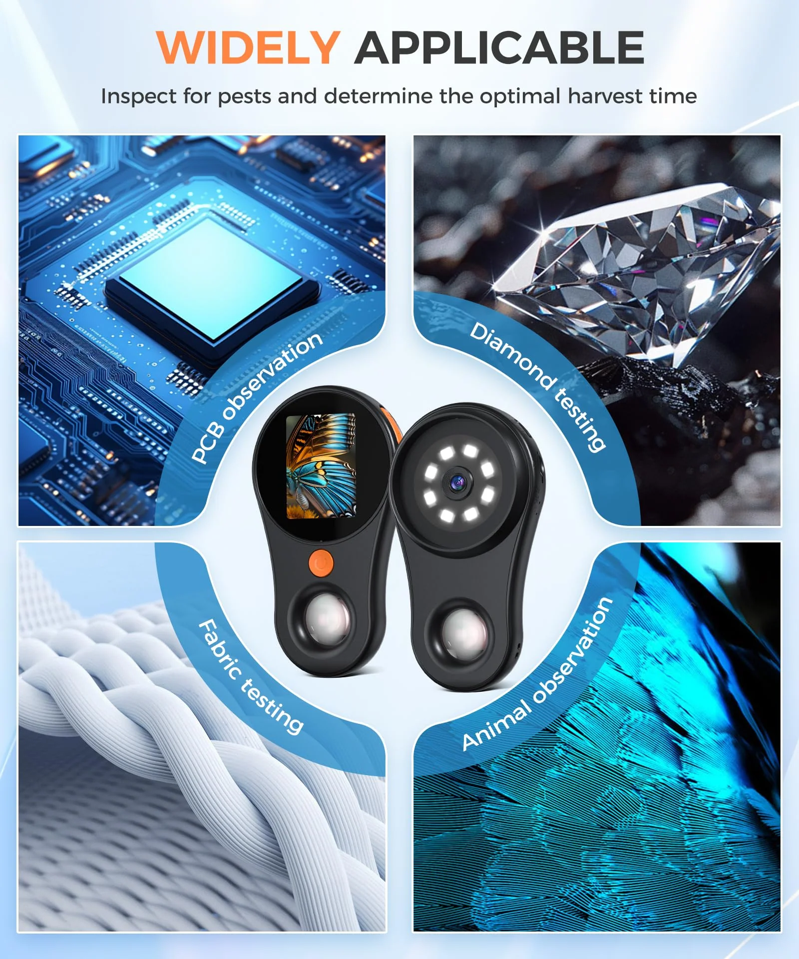 Digital Microscope Handheld 2.0 inch IPS Color Screen,Portable Digital Magnifying Glass 500x,Marco Microscope for Kids,Built-in 8LED Lights,USB Compatible with PC Windows, Mac OS - Image 6