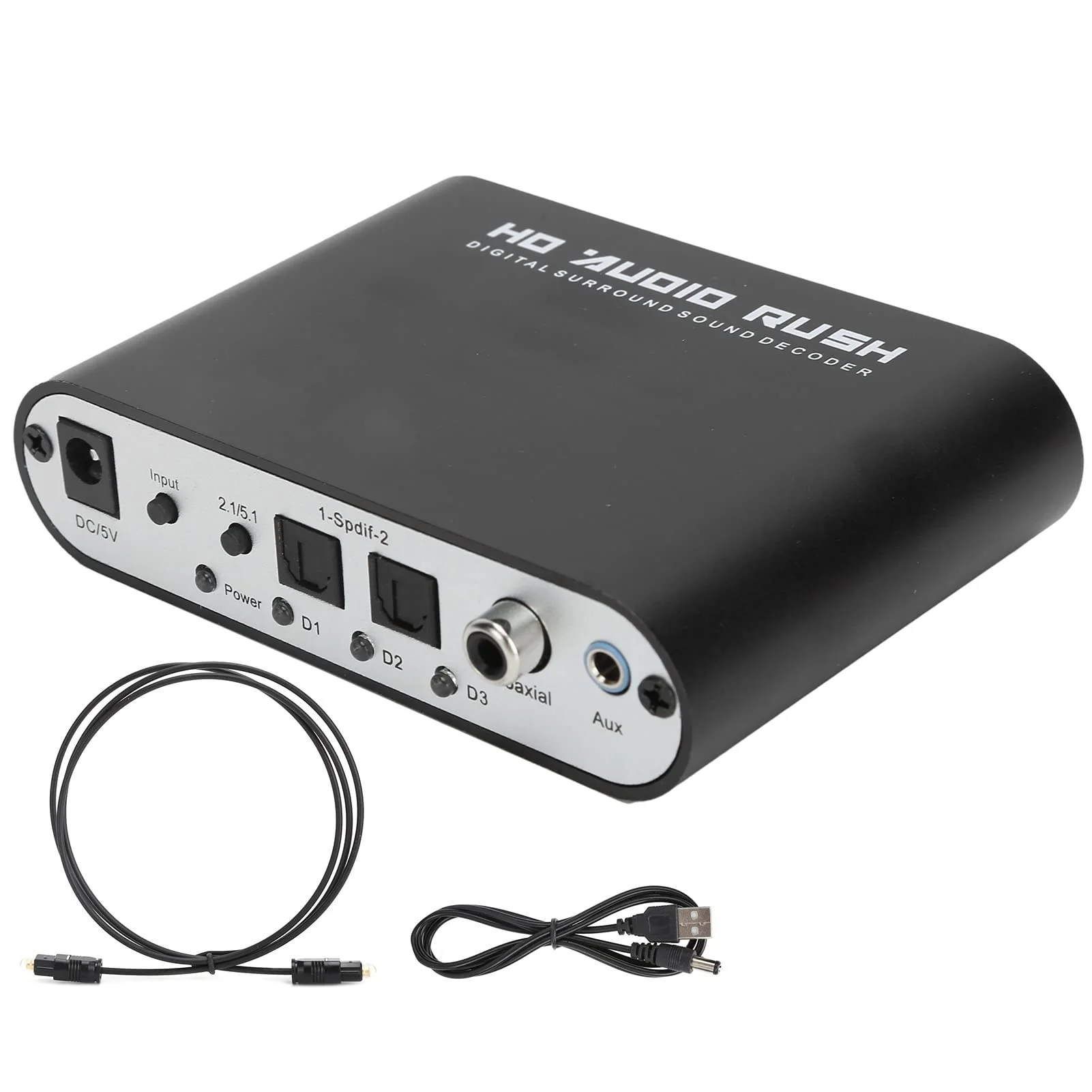 Digital Sound Decoder Converter, 5.1CH DTS AC3 Audio Processor, Coax to Analog Audio Adapter, Dual Channel SPDIF Optical Input for Home Theater Cinema 1 - Image 7