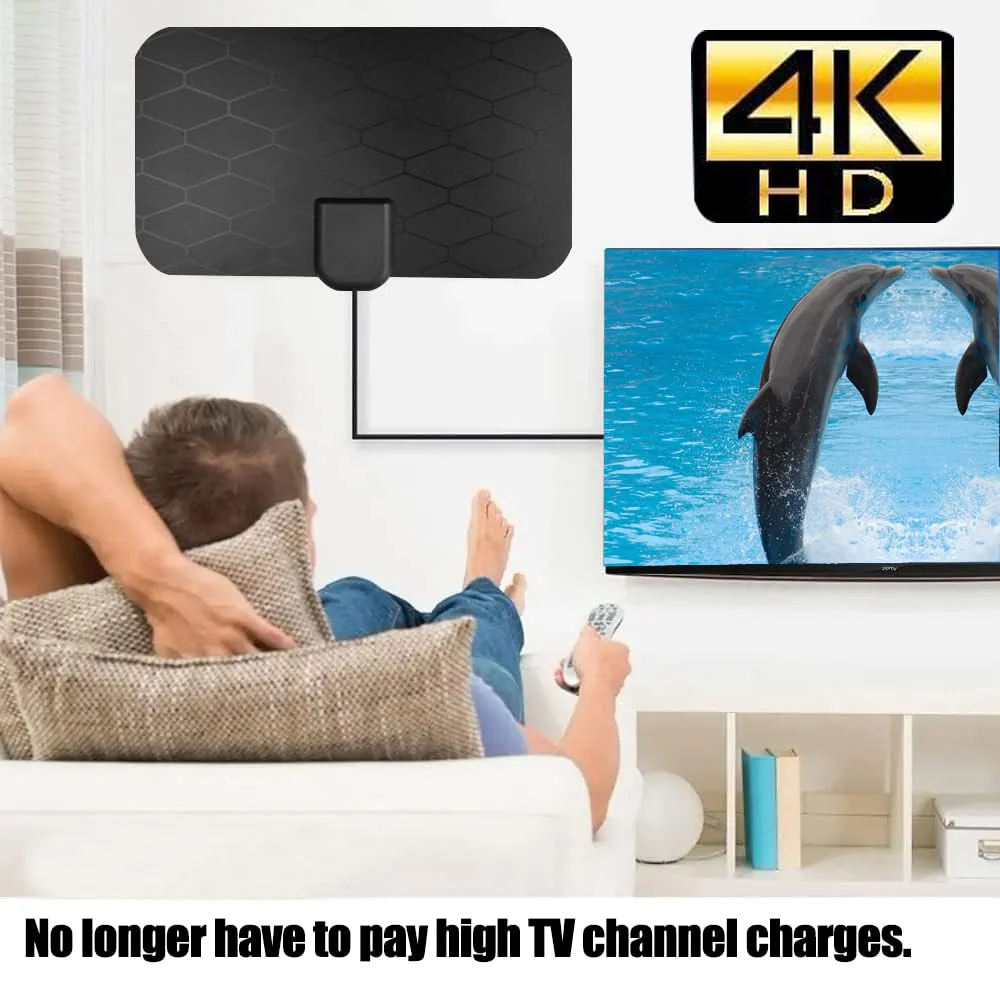 Digital TV Antenna,Antenna for Smart TV,360°Reception,Support 4K 1080p Smart Television,Detachable Signal Amplifier-Signal Booster-HDTV Antenna 10ft Coaxial HDTV Cable, Portable HD TV Antenna Indoor - Image 6