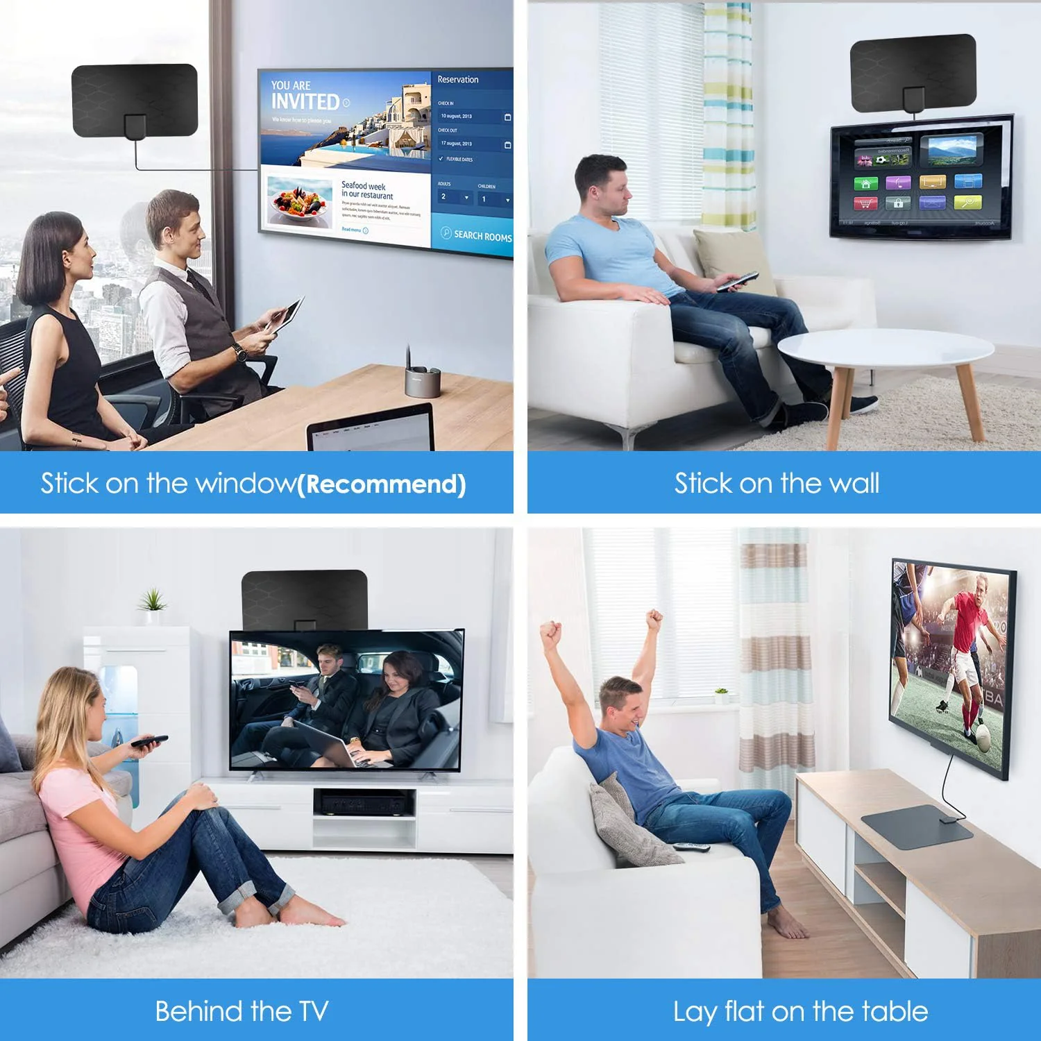 Digital TV Antenna,Antenna for Smart TV,360°Reception,Support 4K 1080p Smart Television,Detachable Signal Amplifier-Signal Booster-HDTV Antenna 10ft Coaxial HDTV Cable, Portable HD TV Antenna Indoor - Image 7