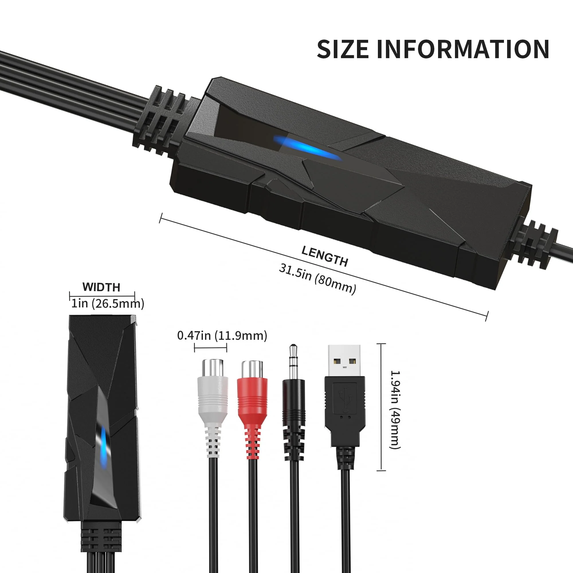 DigitalLife AuralynX Series | USB Audio Capture Device – Convert Cassette Tapes to MP3, RCA & 3.5mm Input, Compatible with Windows, Mac & Linux, for Content Creators & Educators (AV202-B, 2-Pack) 2-Pack/AuralynA - Image 4