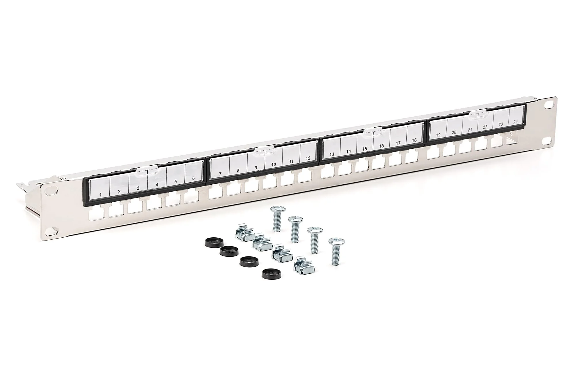 DIGITUS Patch Panel - Modular - For Keystone Modules - 19" - 24-Port - Shielded - Rack Mount 1U - Grey - Image 7