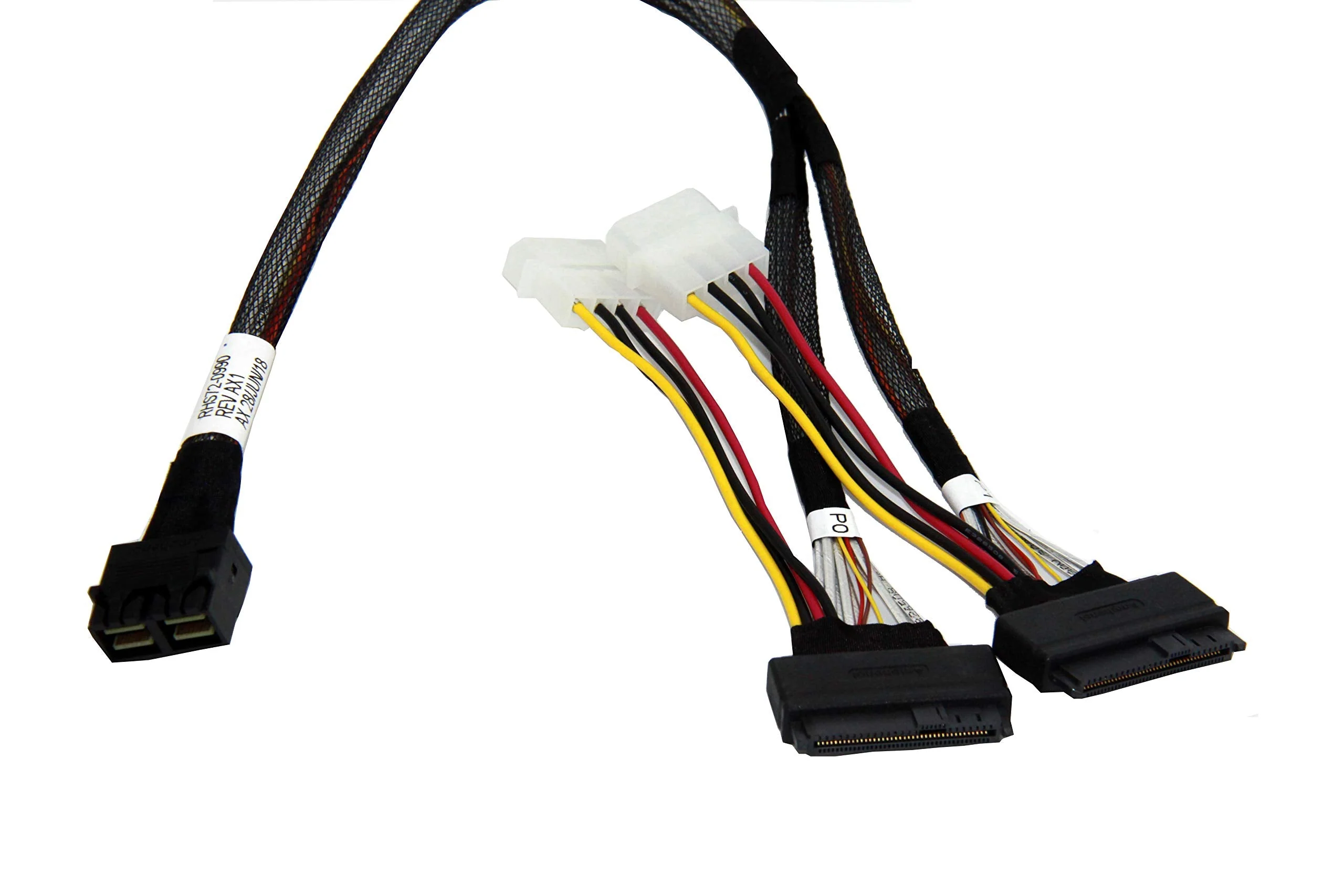 DiLiVing LSI94xx Series Dedicated 2*MiniSAS-HD 8X to 2*U.2 NVMe SSD,SFF-8643 72Pin to 2*SFF-8639 68Pin Cable 75cm(Broadcom MPN 05-50065-00/05-50064-00)